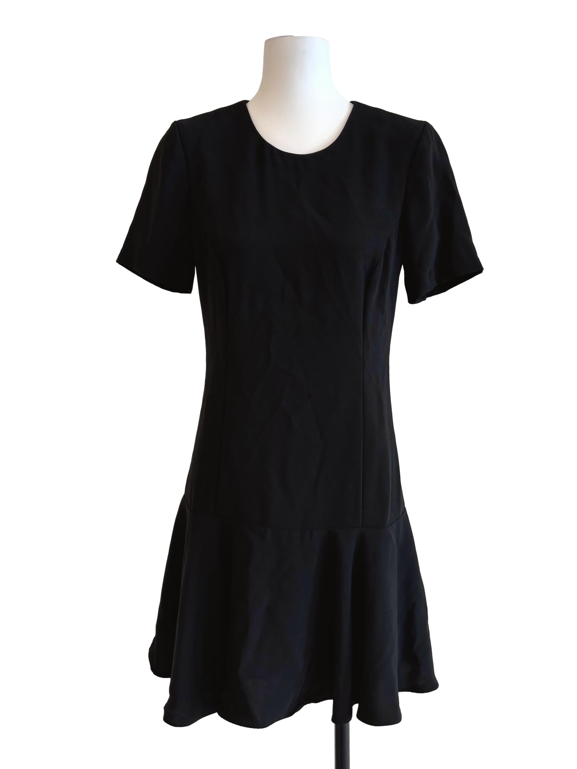 Soft Black Short Sleeve Sheath Dress