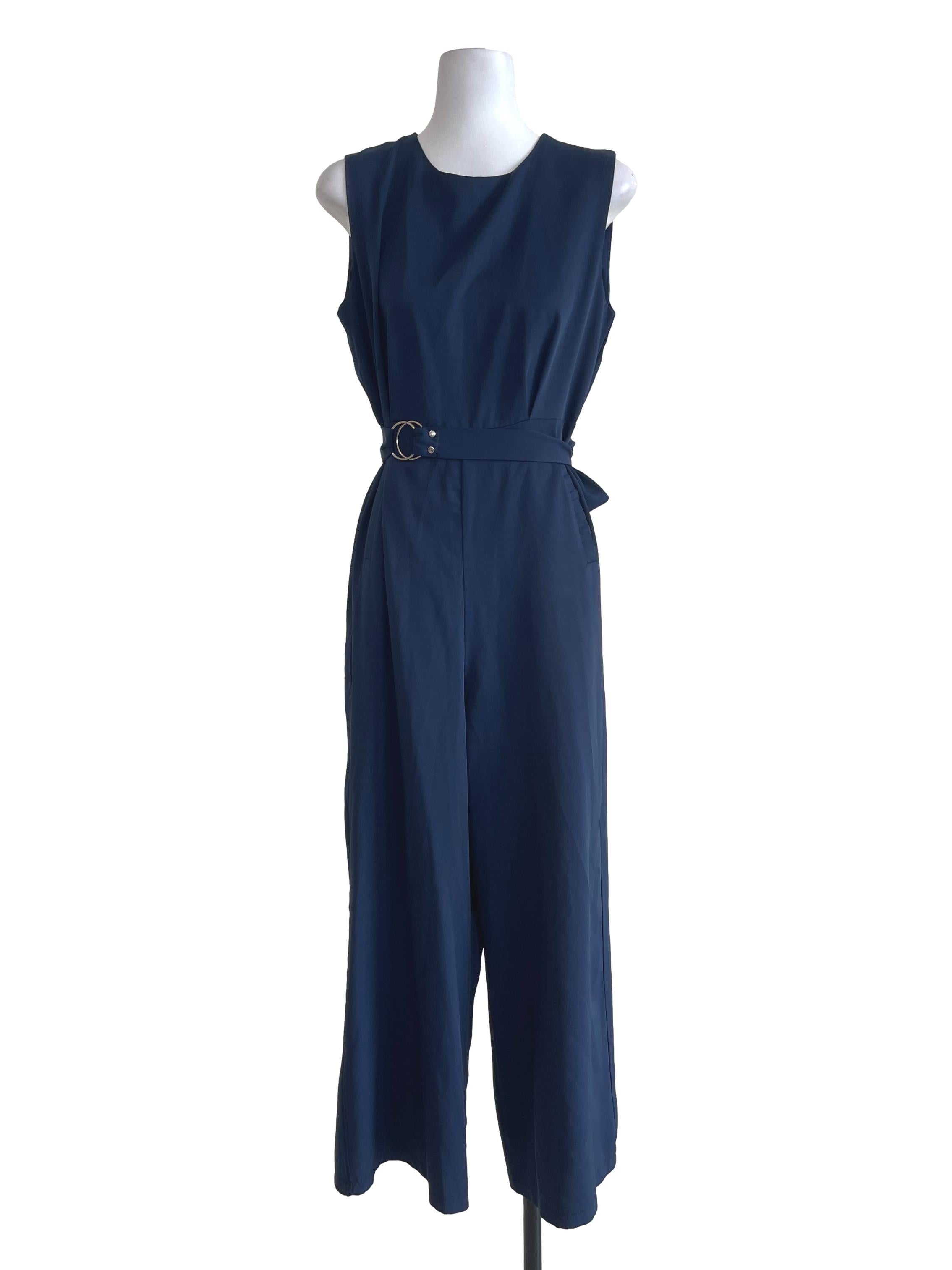 Navy Blue Jumpsuit With Detachable Buckle