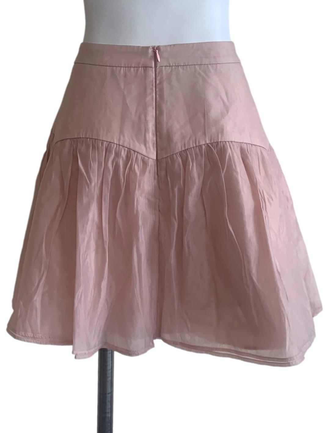Flamingo Pink Yoke Waist Mini Pink