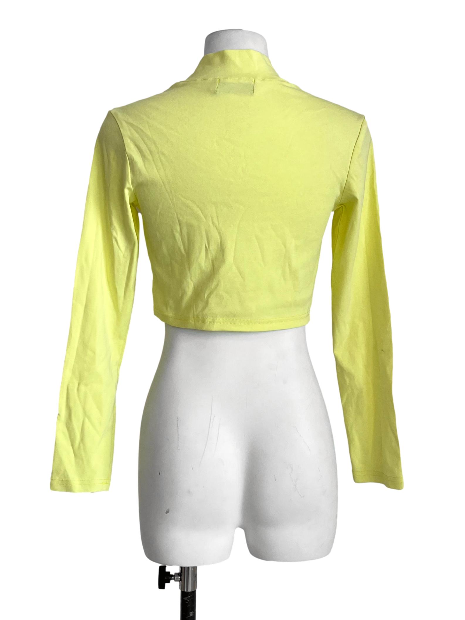Lemon Yellow Asymmetric Crop Top YHF