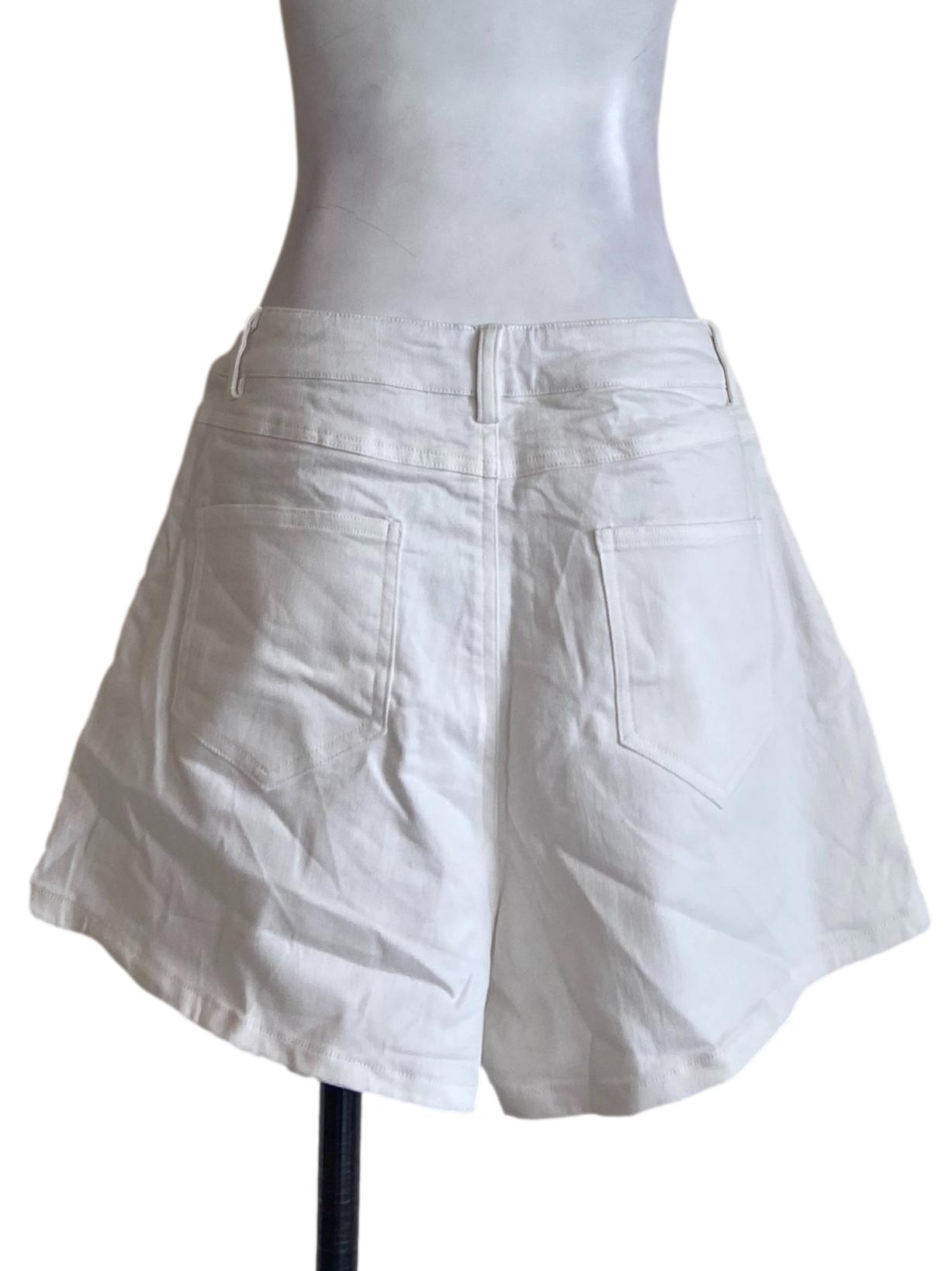 White Twill Short Jeans