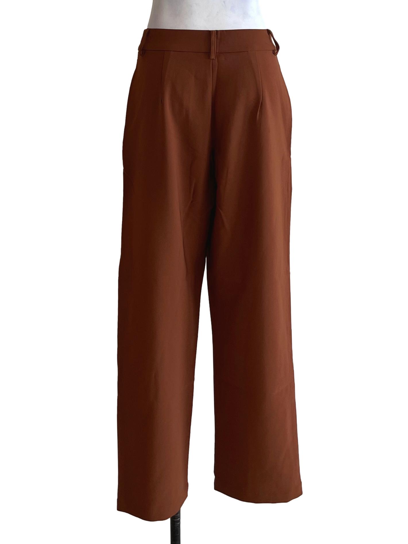 Amber Orange Plain Formal Pants YHF
