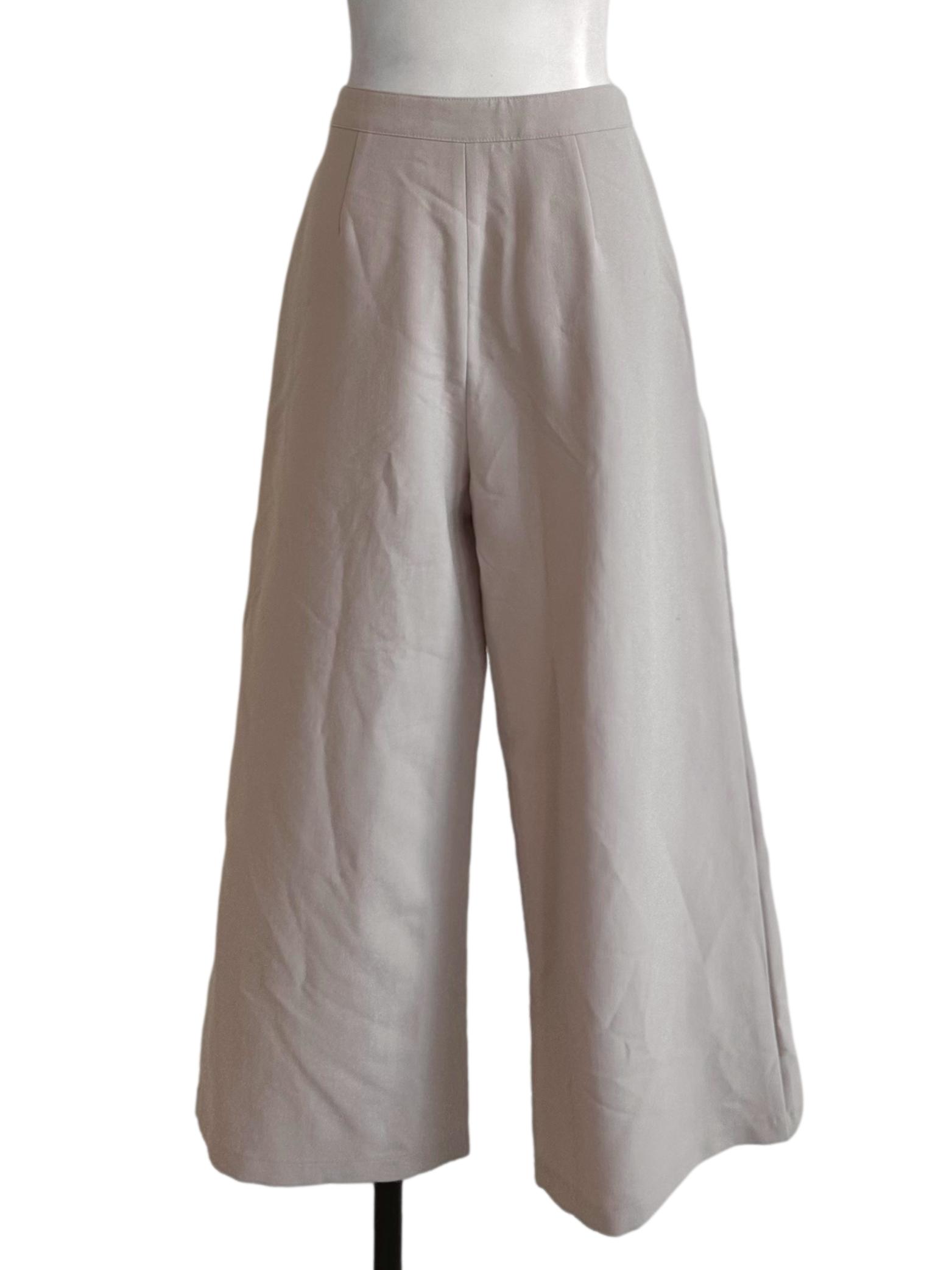 Sand Beige Wide Leg Pants