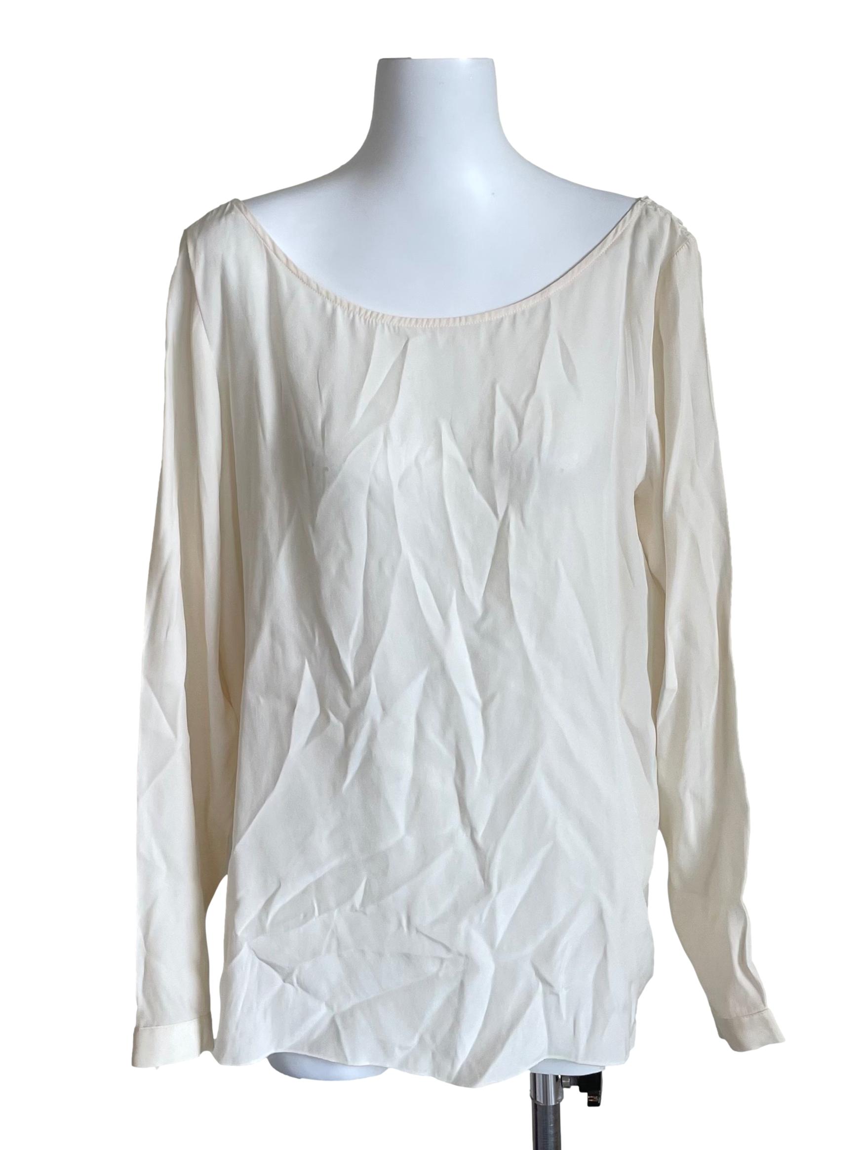 Rice Boat Neck Slit Back Blouse
