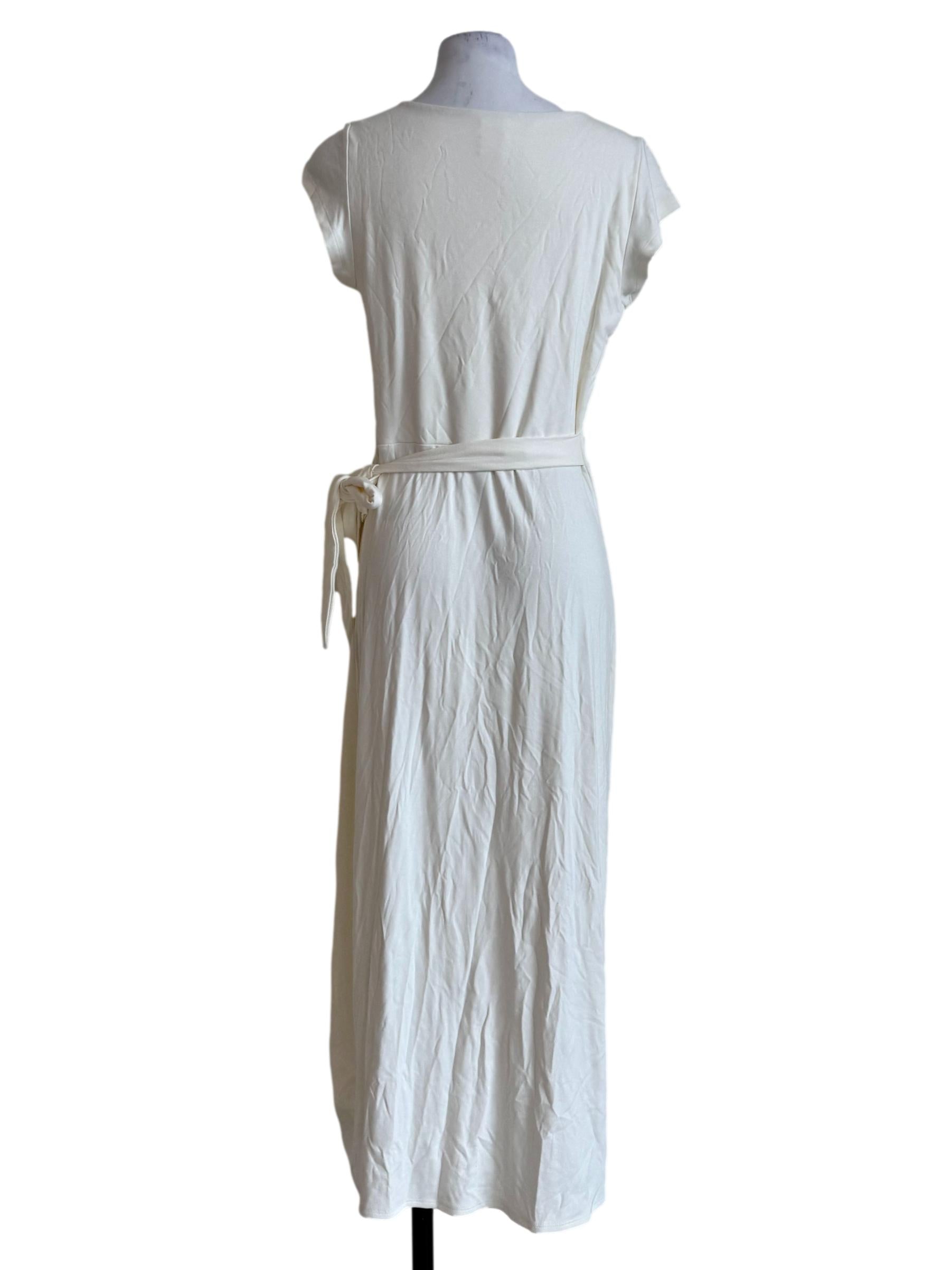 Pale Cream Deep Neck Dress