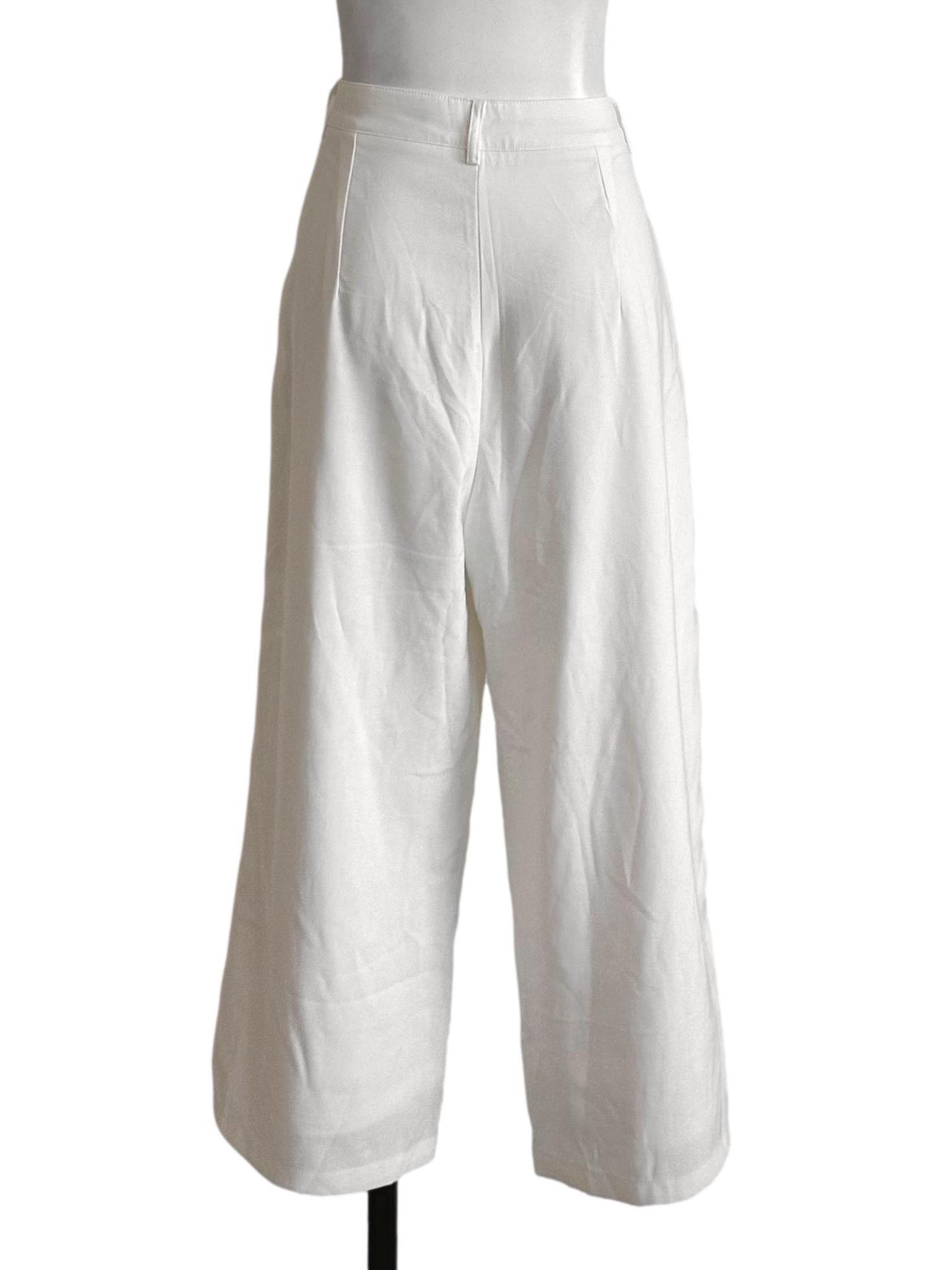 Off White Loose Casual Pants