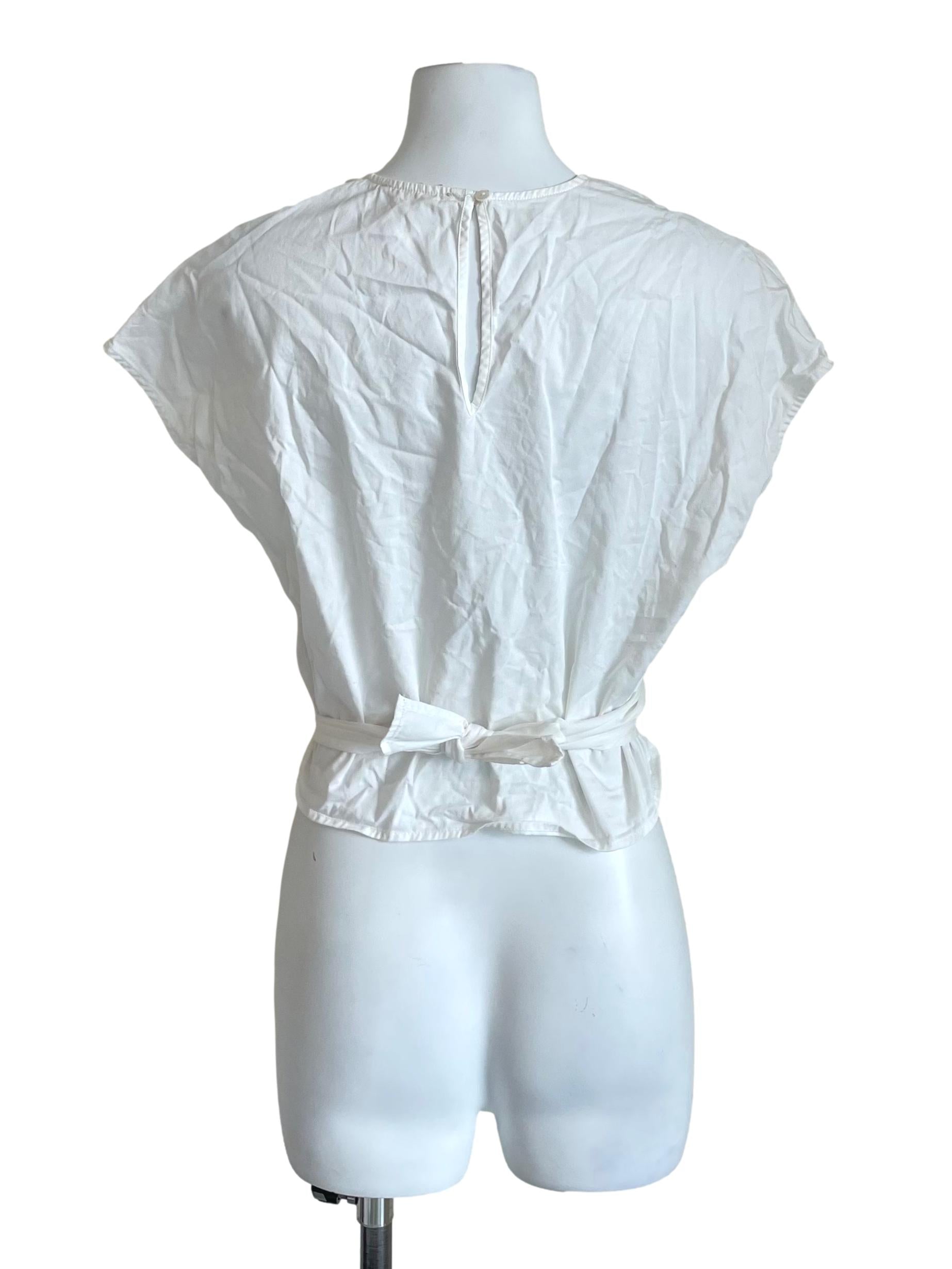 White Modal-Cotton Wrap Top OSN
