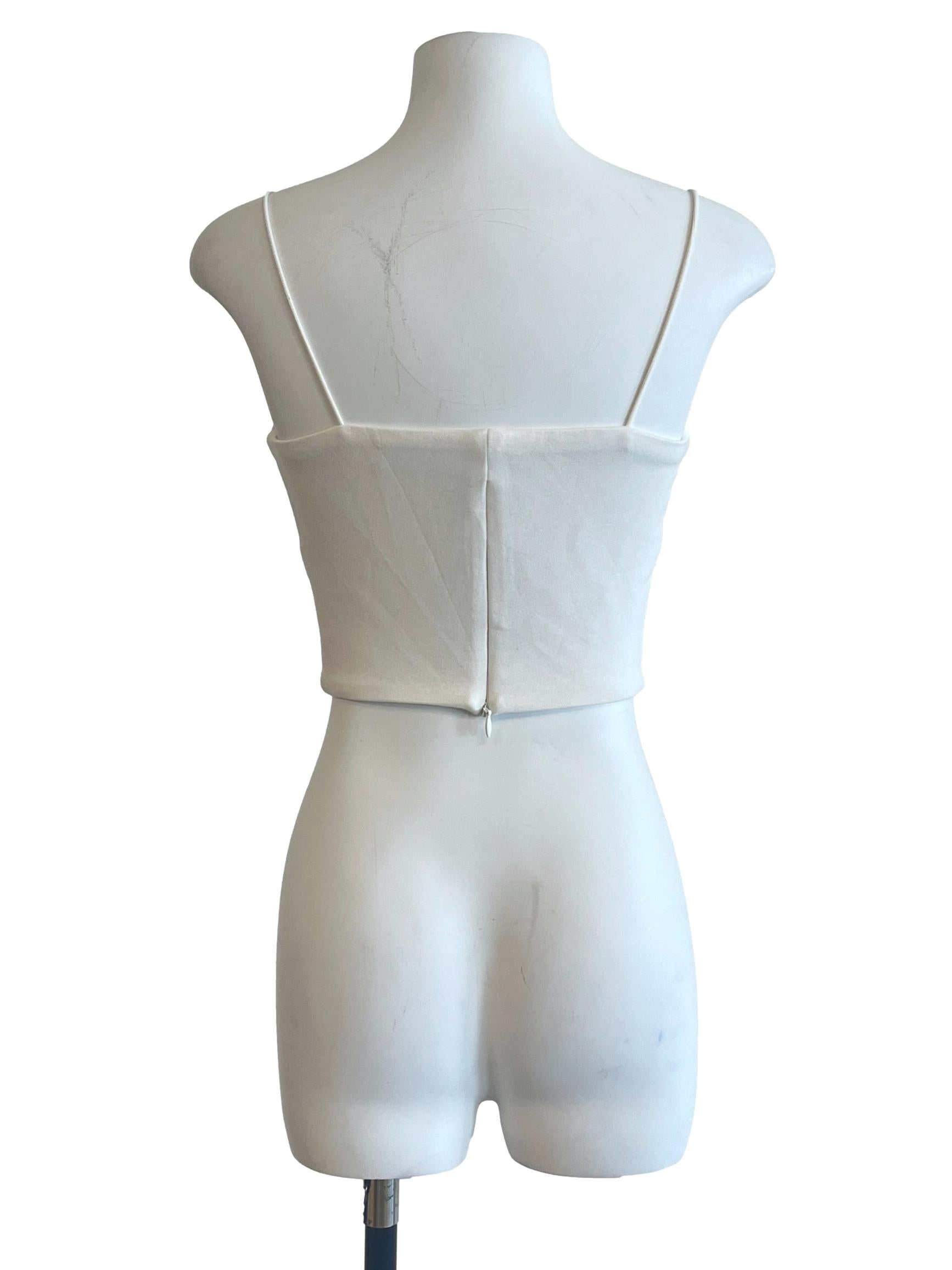 Chiffon White Spaghetti Strap Top