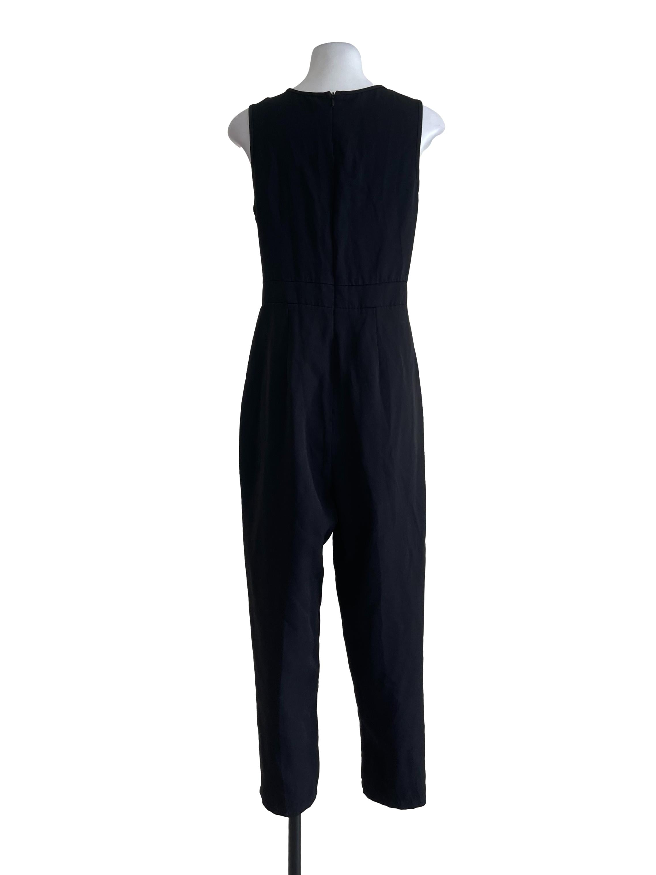 Black Chained Waist Overalls