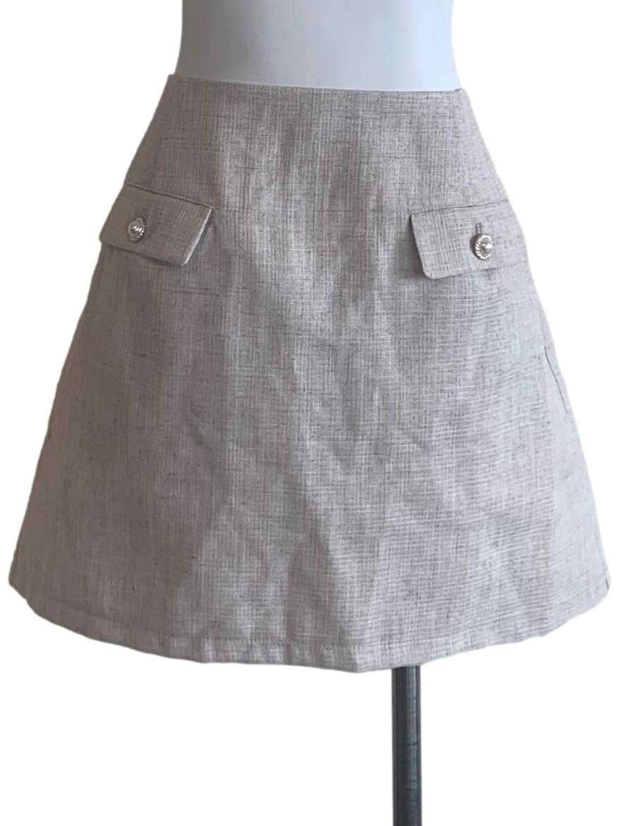 Slate Grey Tweed Mini Skirt