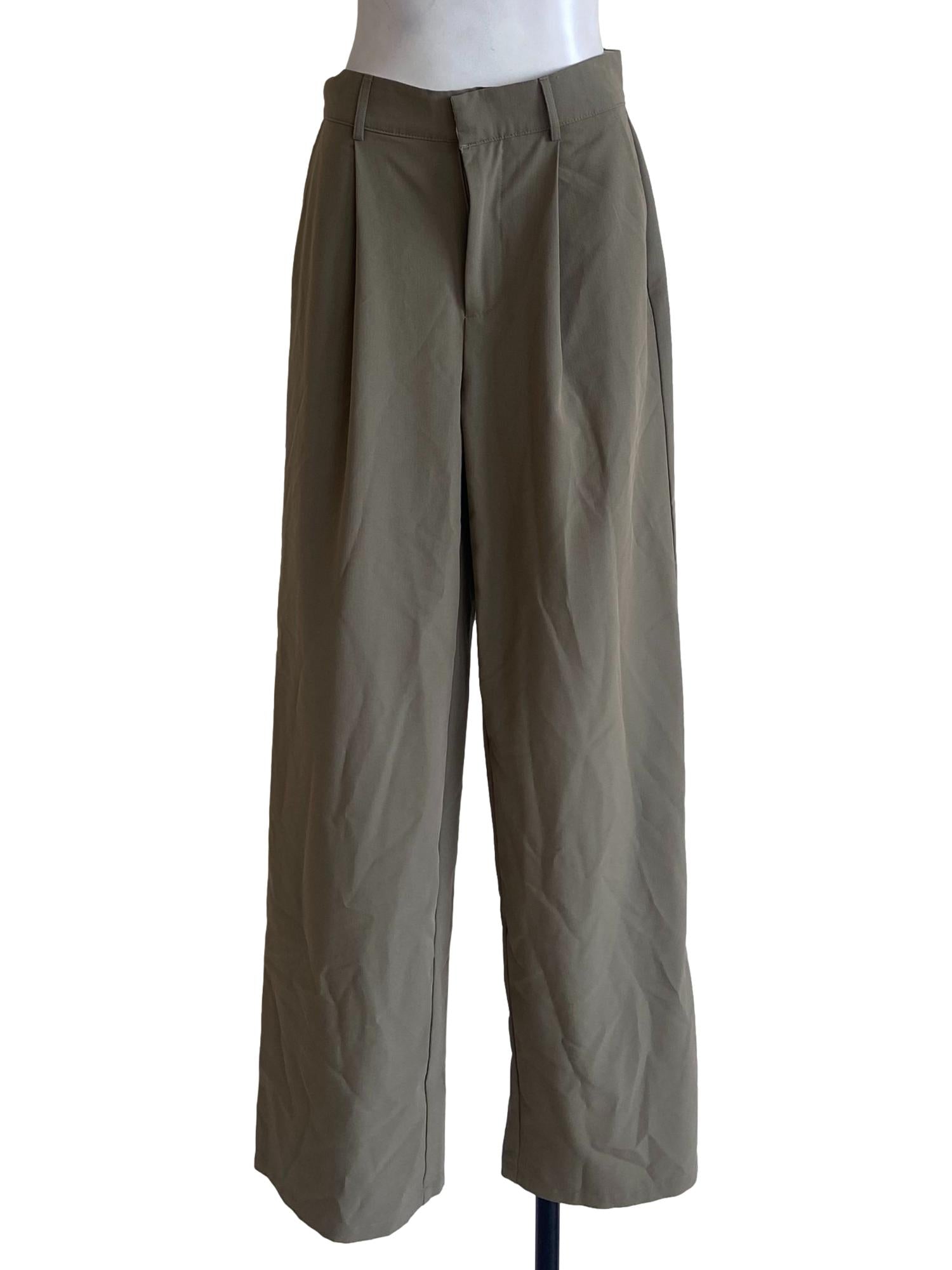 Olive Green Twill Formal Pants