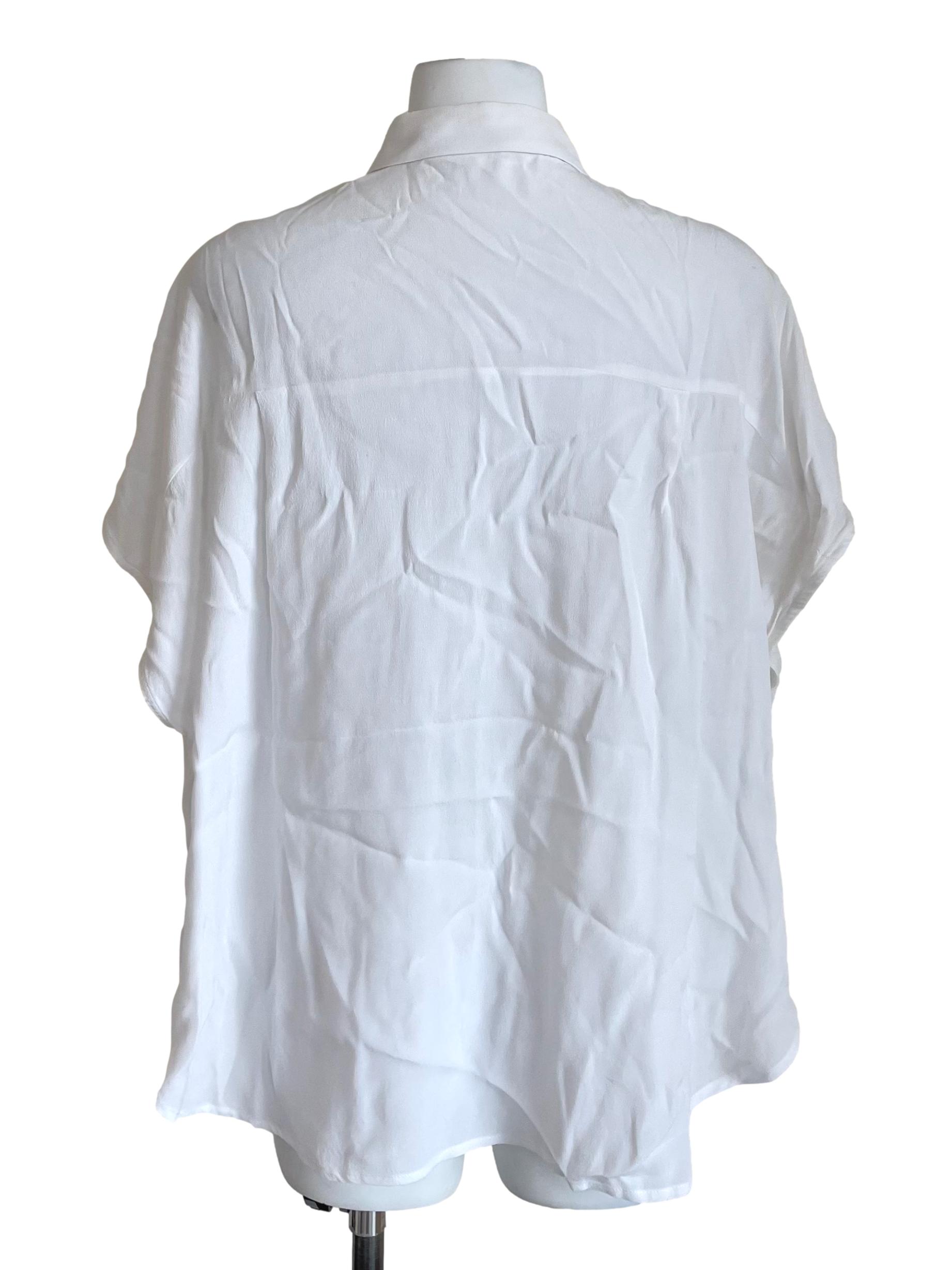 White Viscose Button-Down Blouse OSN