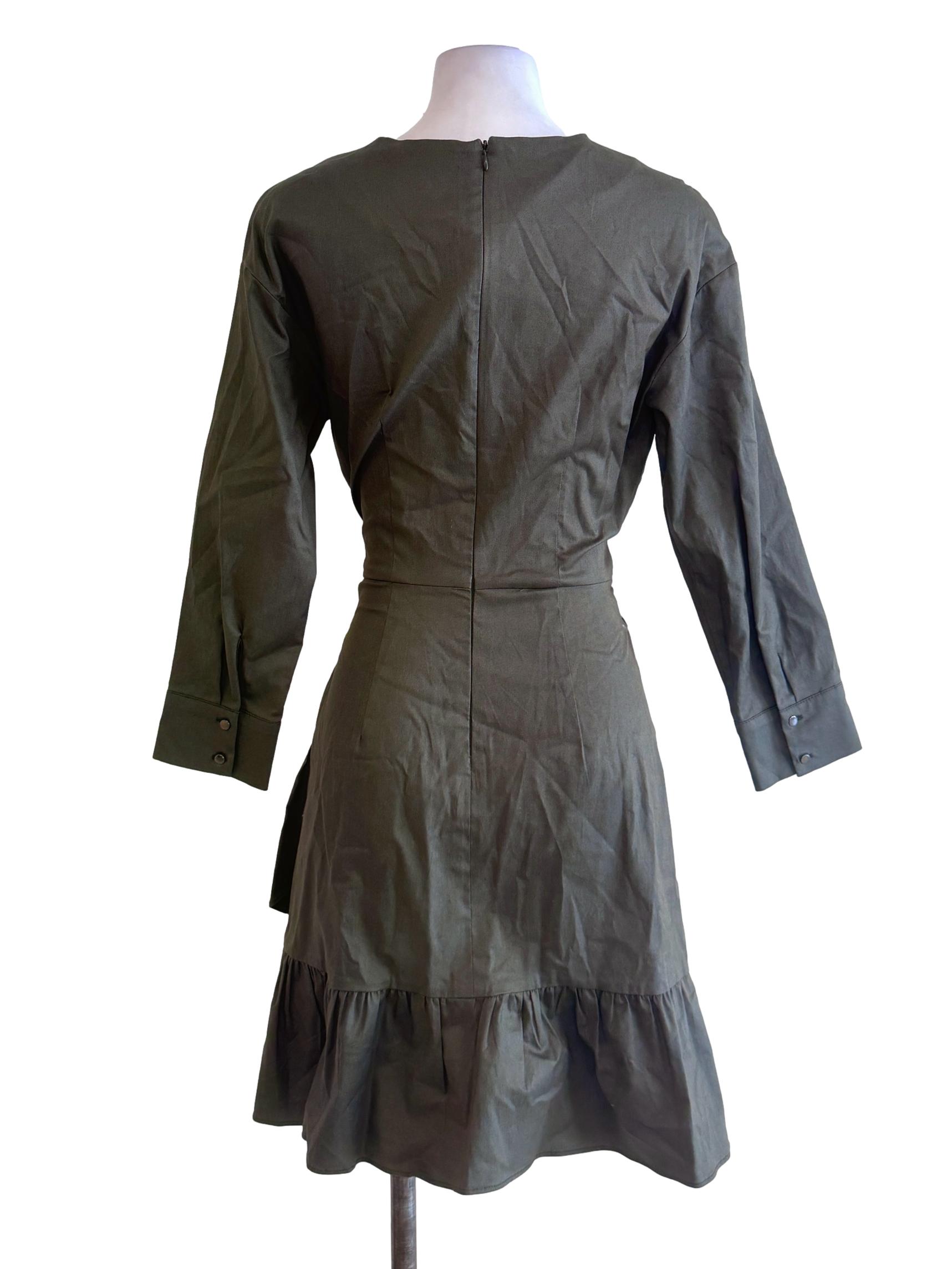 Moss Green Ruffled Dress