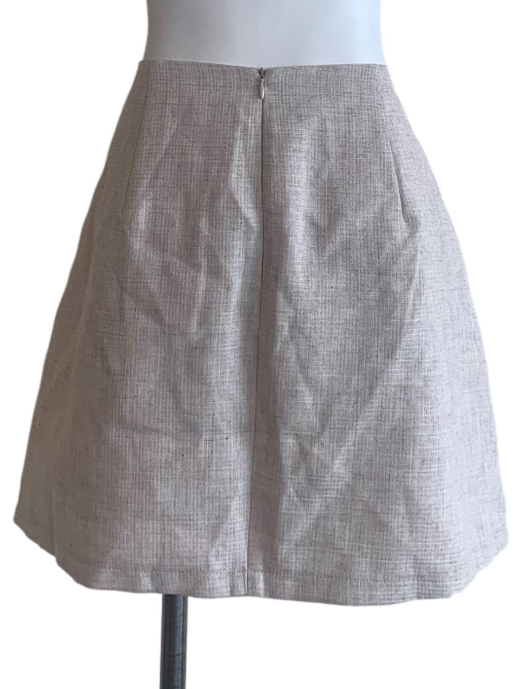 Slate Grey Tweed Mini Skirt