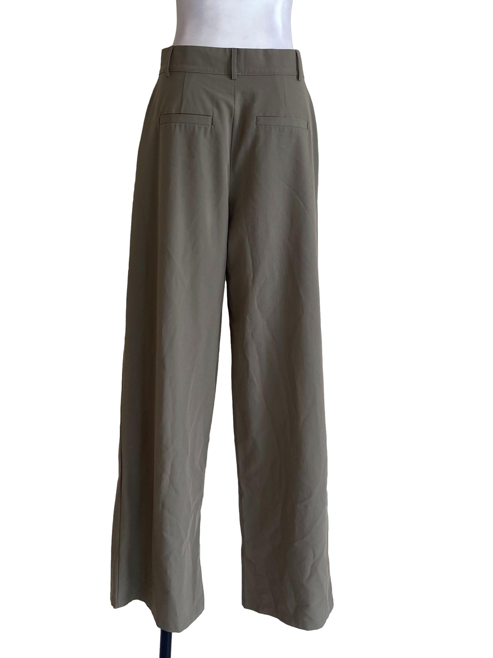 Olive Green Twill Formal Pants