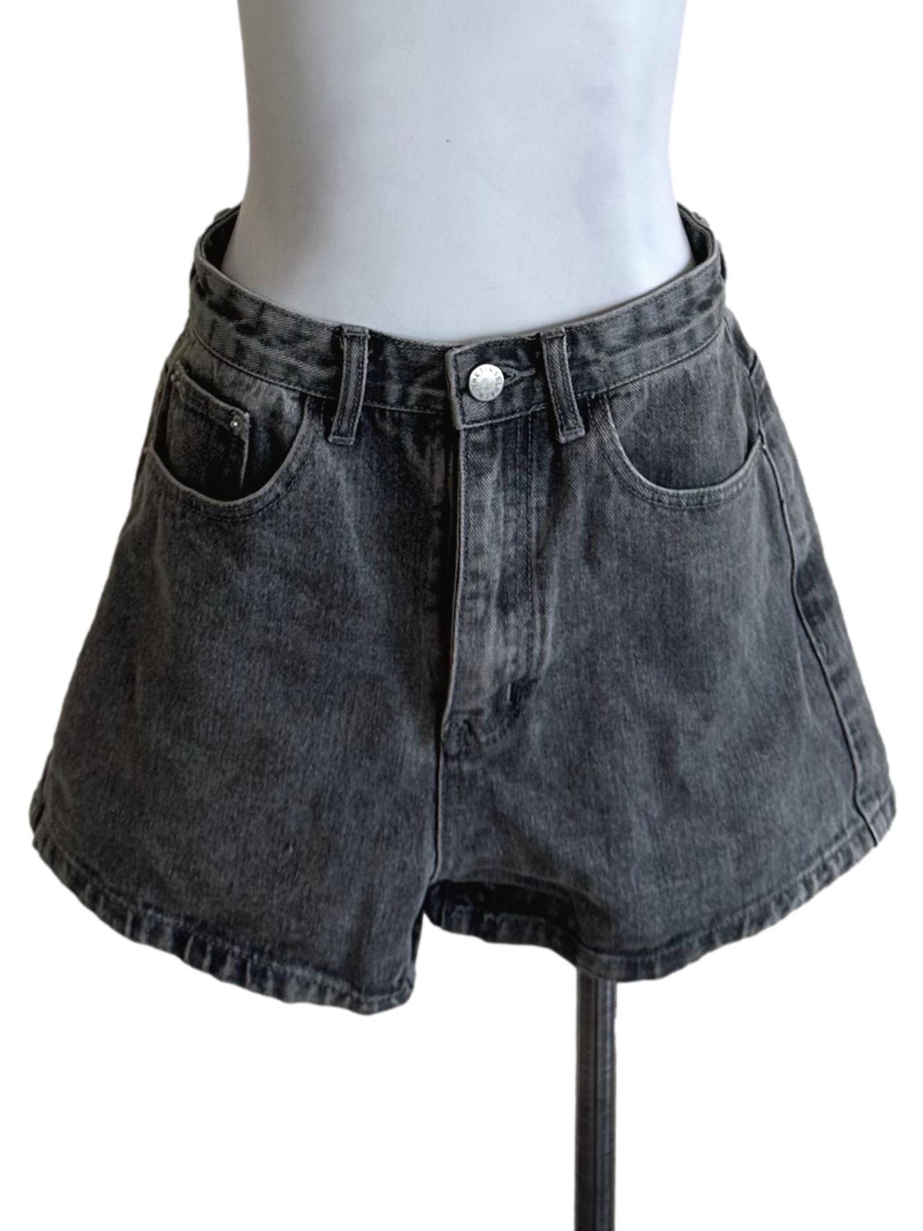 Charcoal Grey Denim Shorts TTR