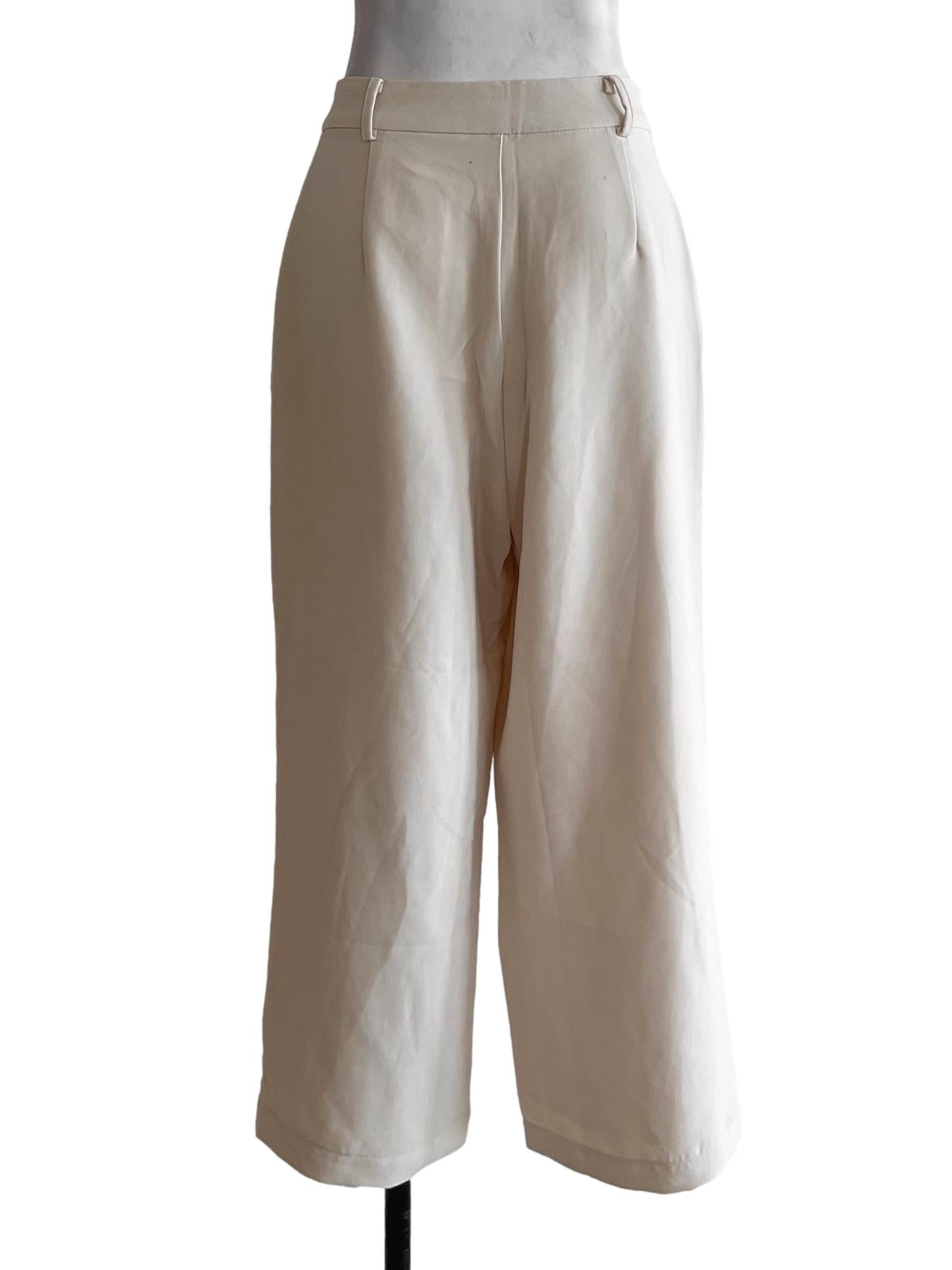 White High-Waisted Formal Pants YHF