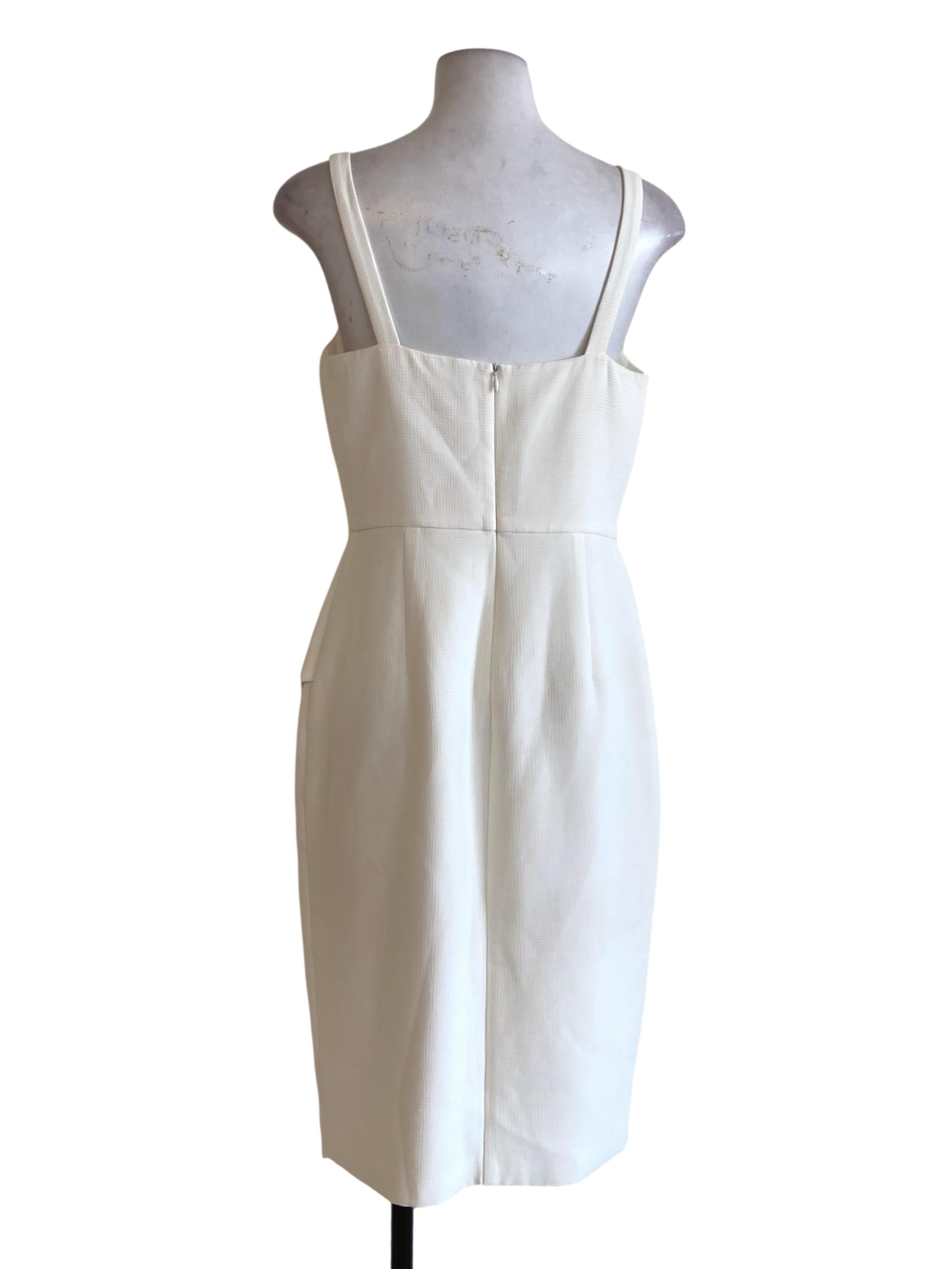 White Asymmetric Apron Dress LB