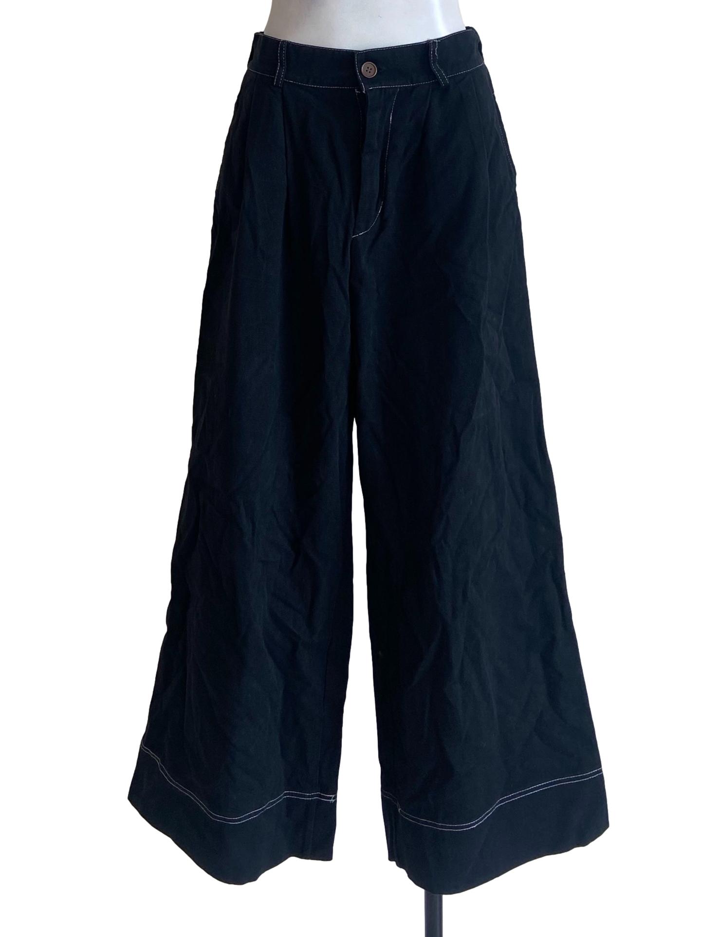 Black Herringbone Baggy Jeans