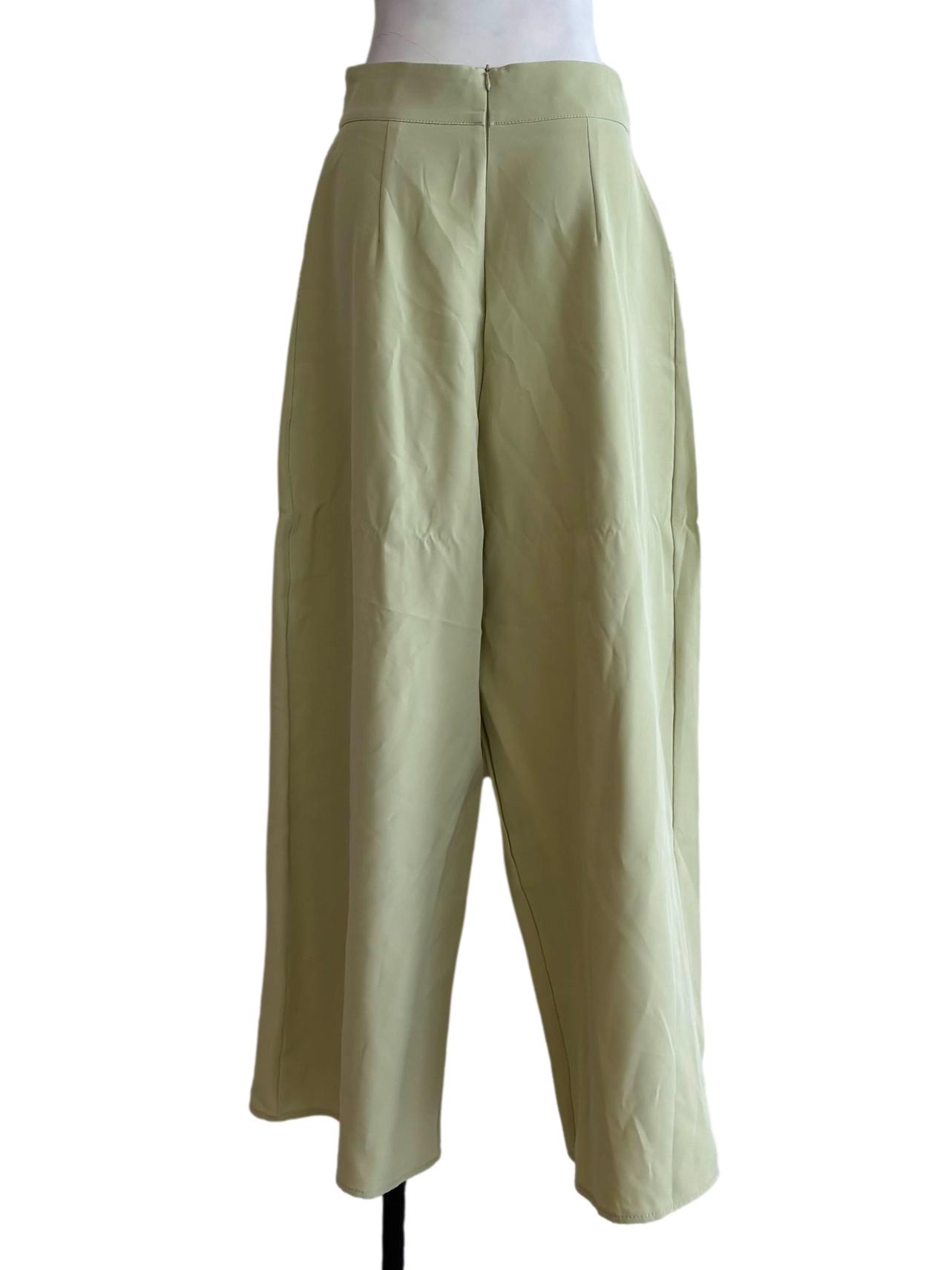 Pistachio Green Front Slit Pants
