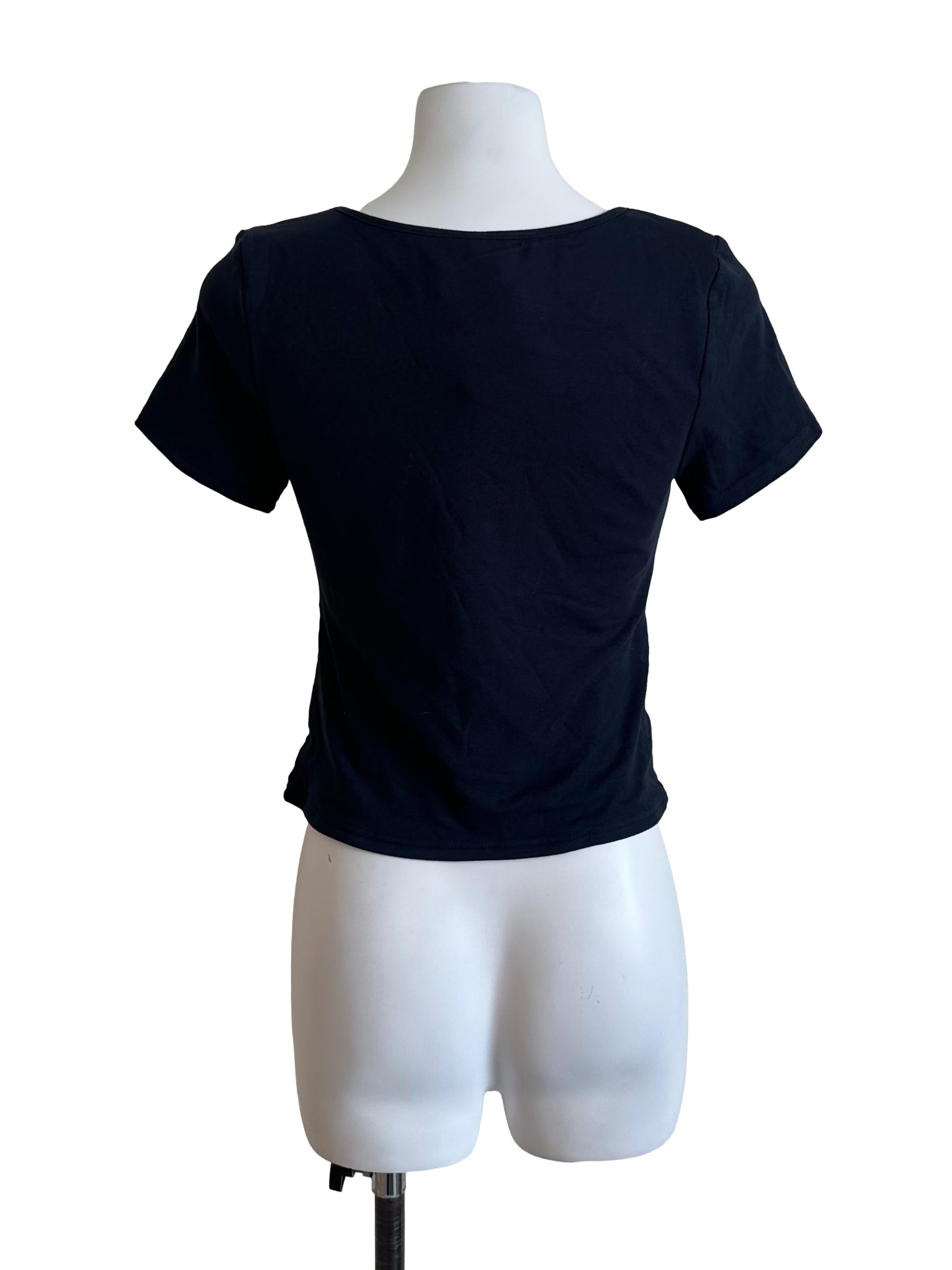 Midnight Blue Ribbon Short Sleeve Top