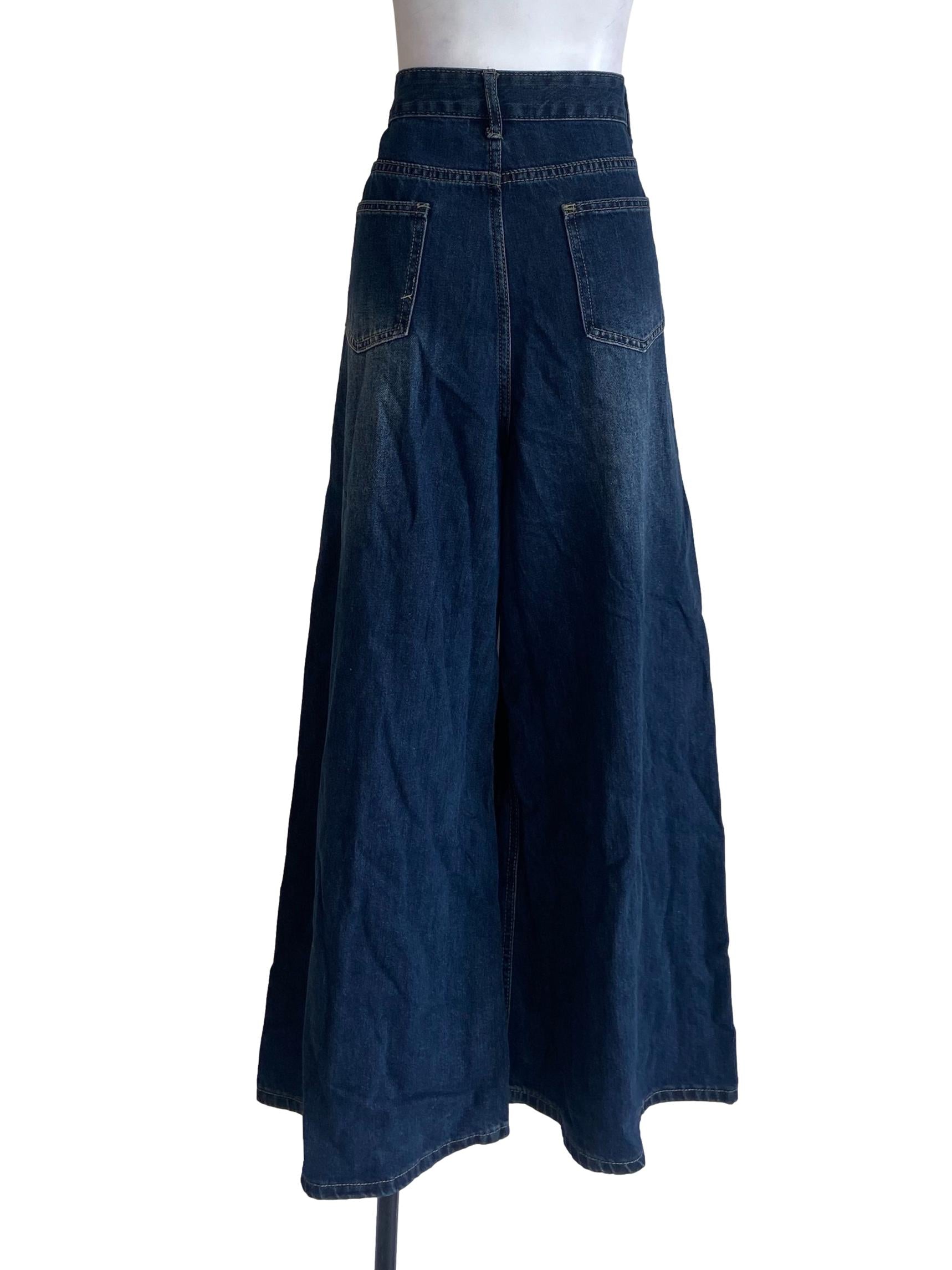 Denim Blue Herringbone Straight Jeans