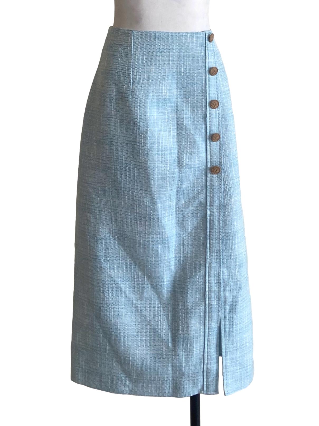 Blue Slit Tube Skirt LB