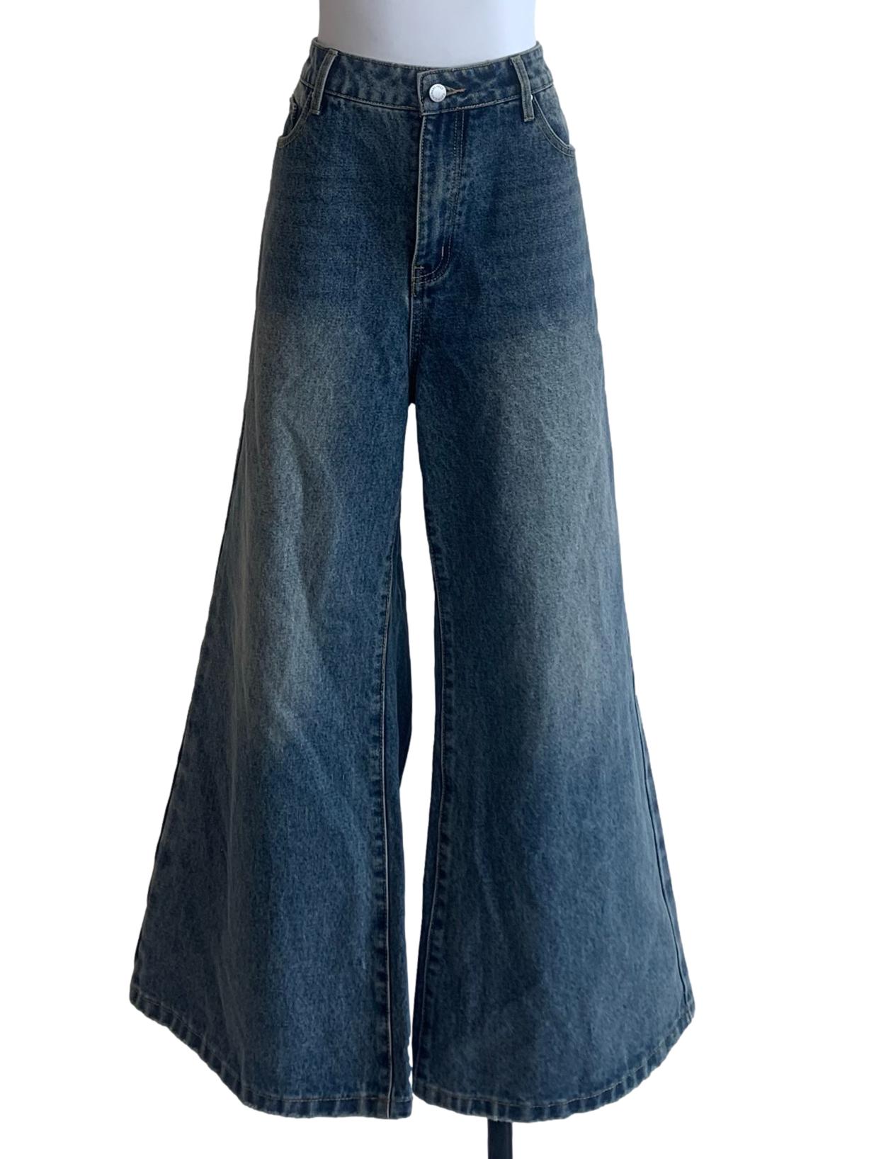 Denim Blue Wide Leg Jeans