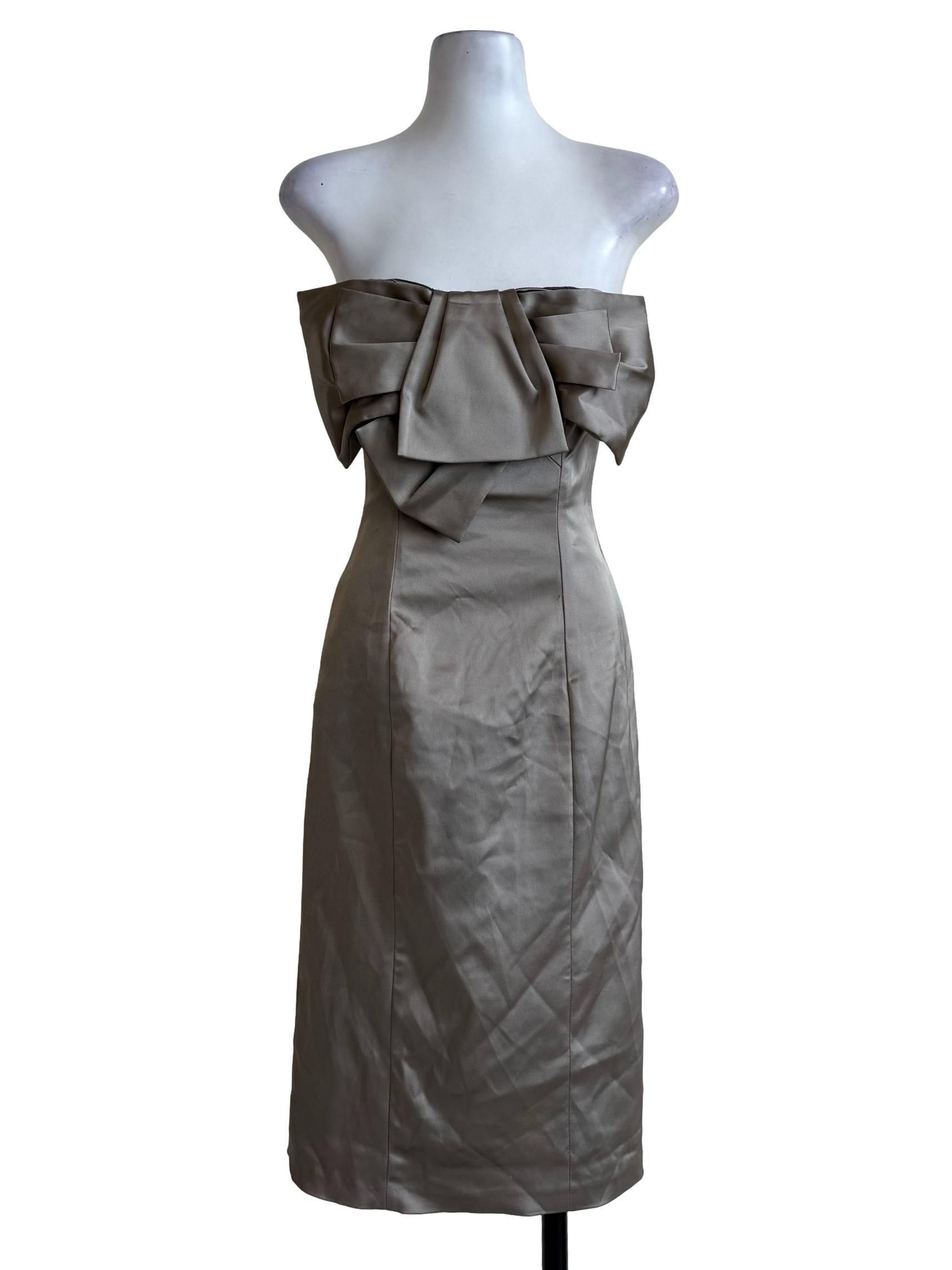 Silver Strapless Hourglass Dress