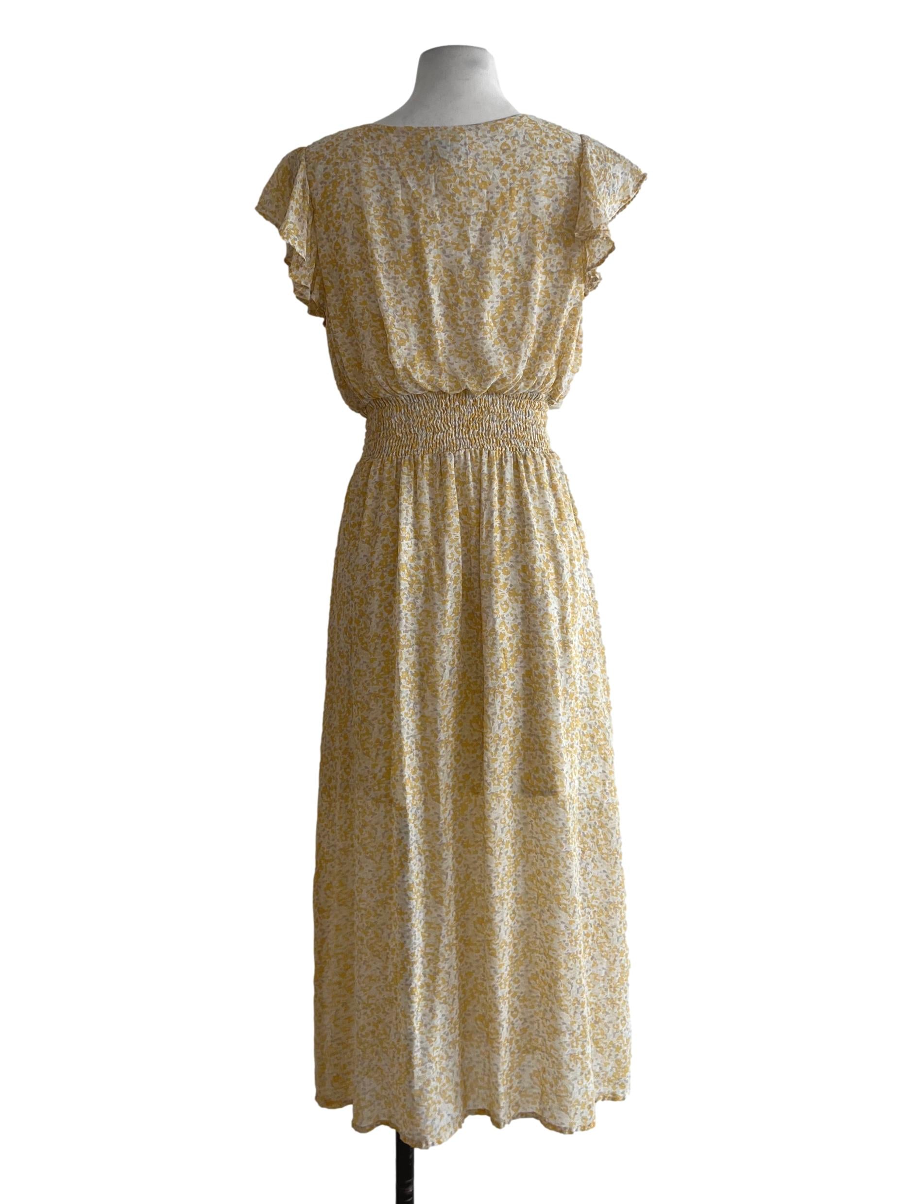 Yellow V-Neckline Empire Dress