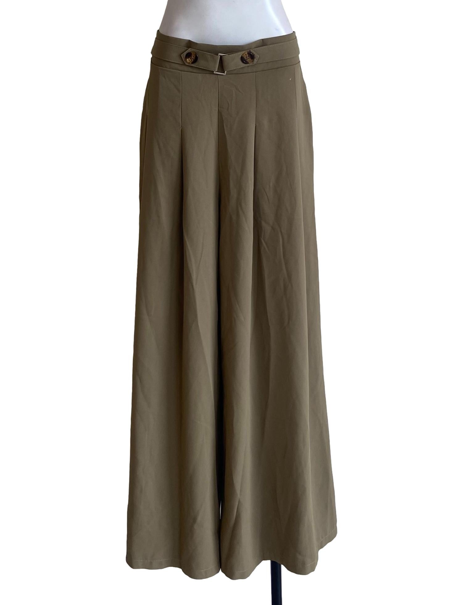 Tortilla Brown Twill Palazzo Pants