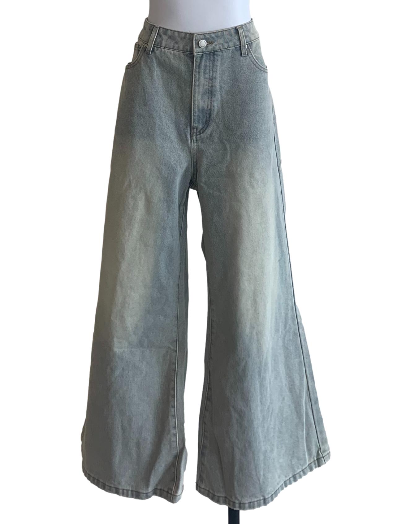Slate Blue Wide Leg Jeans