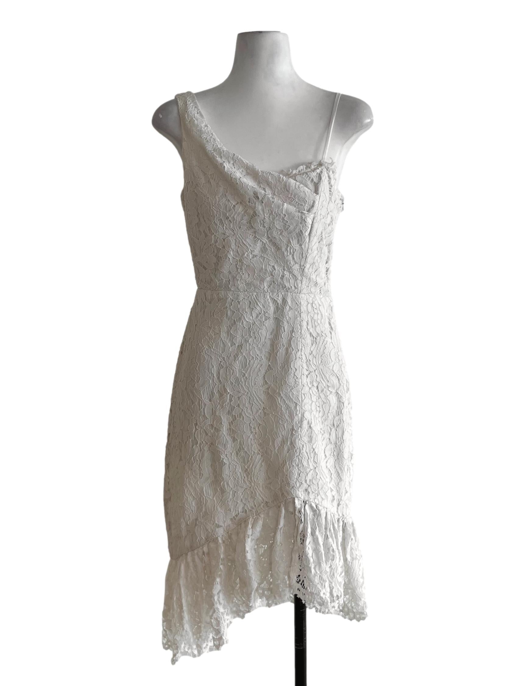 White Lace A-Line Dress