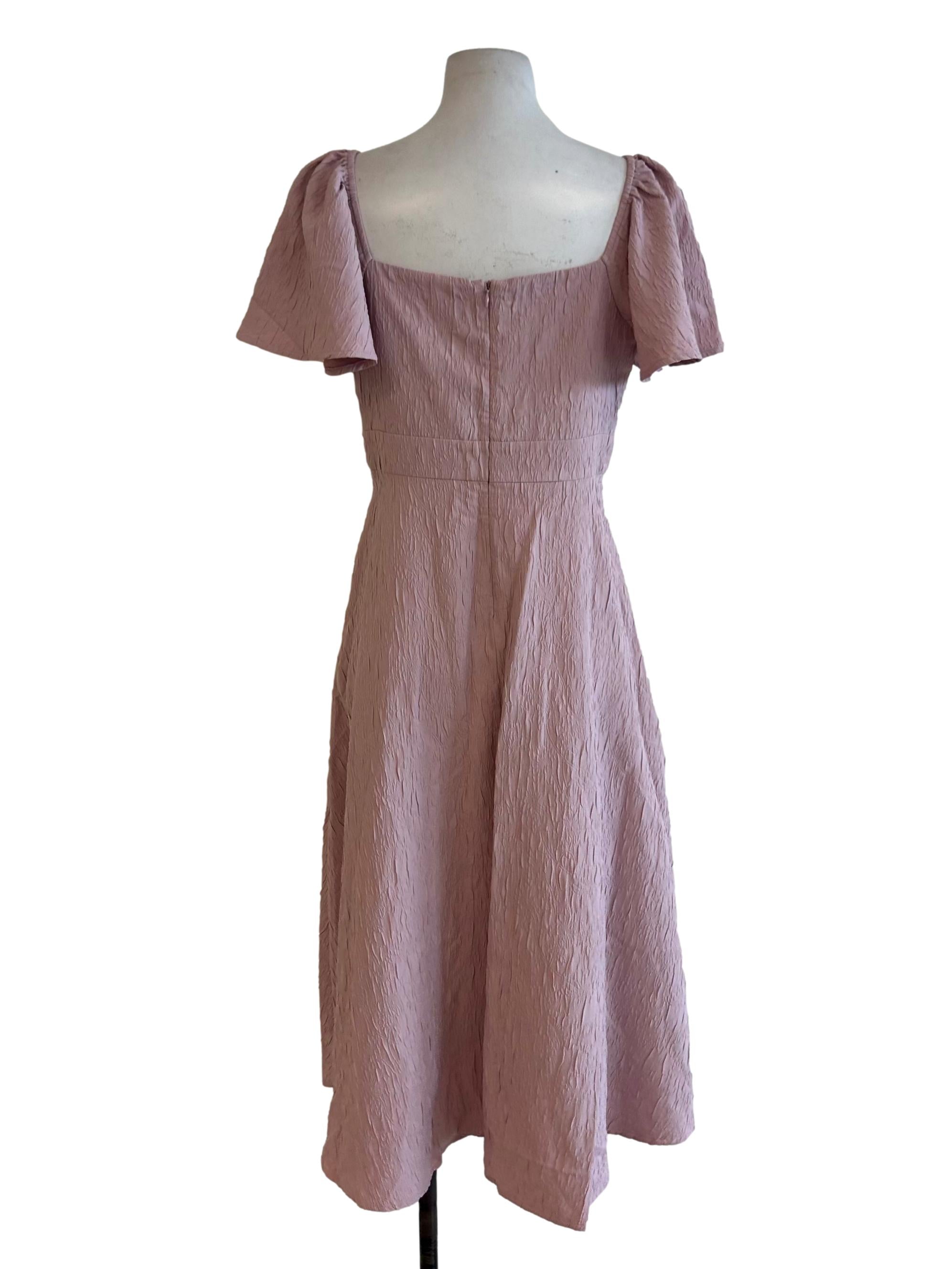 Flamingo Pink Textured Dress