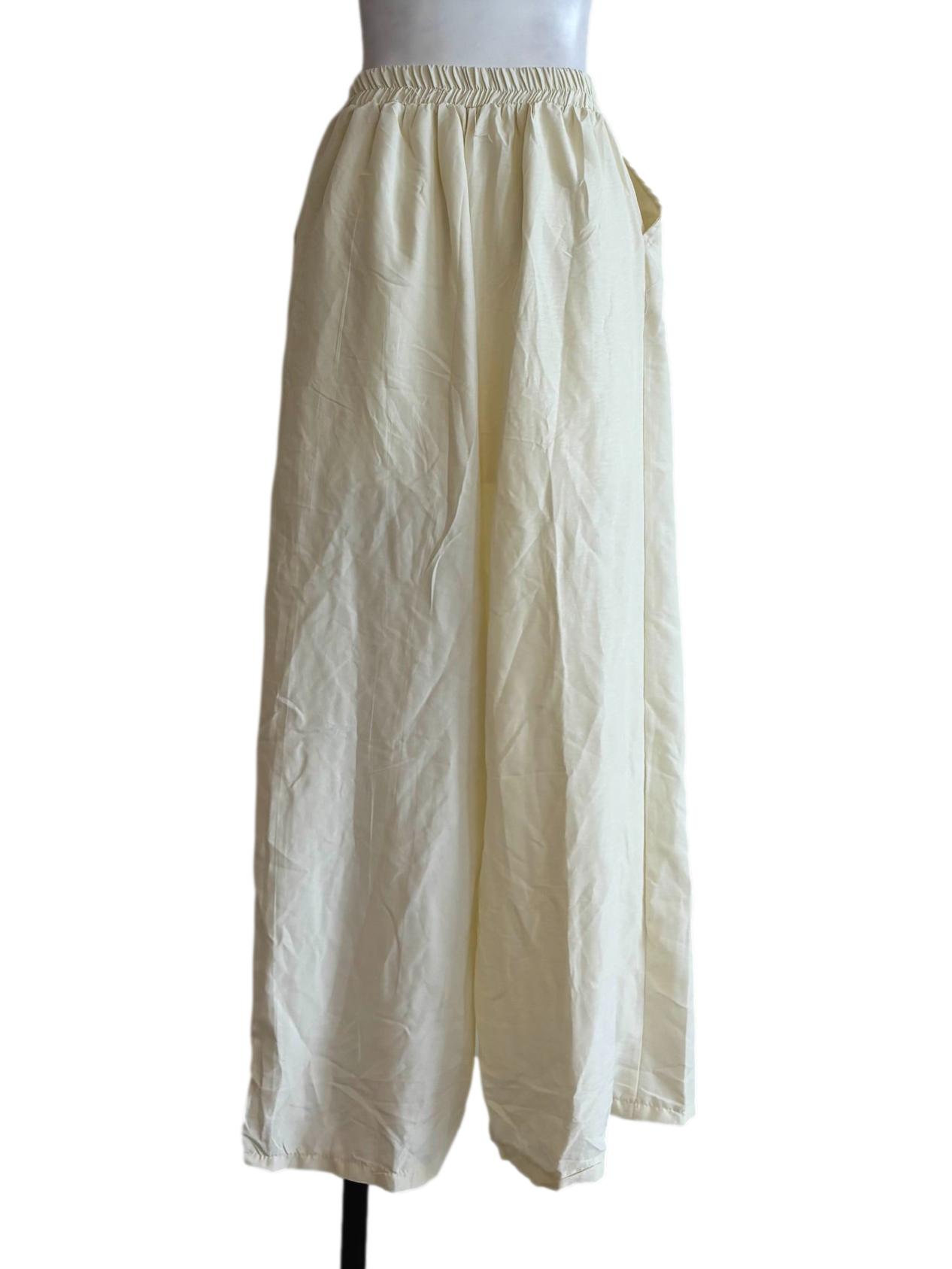 Cornsilk White Wide Relaxed Pants