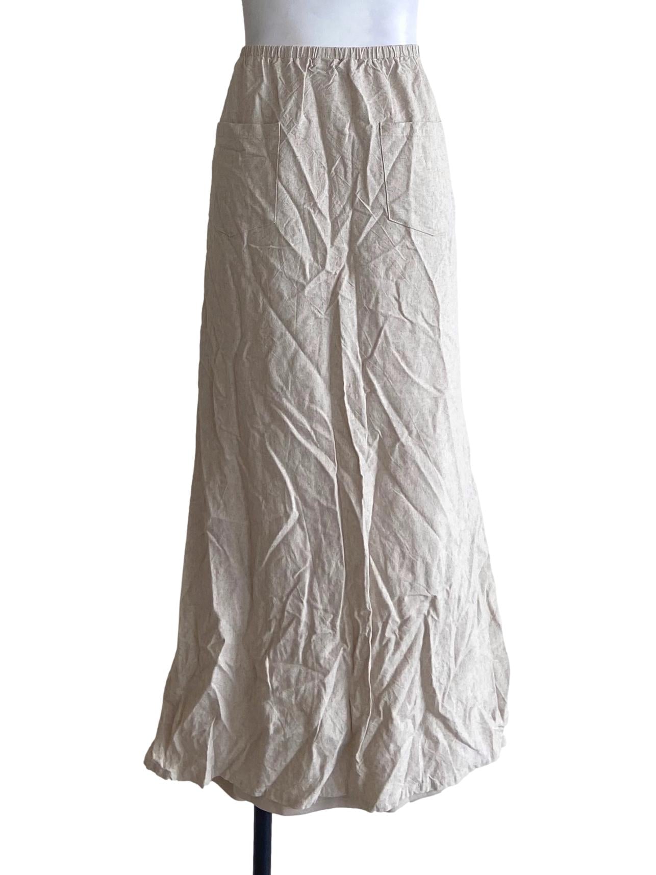 Chiffon Beige A-Line Skirt
