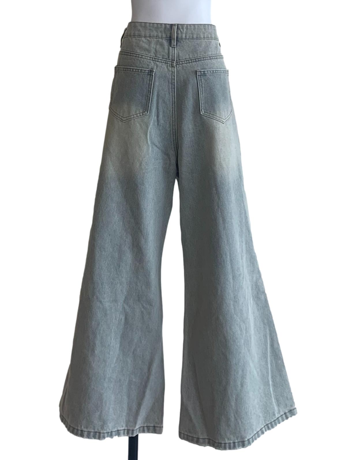 Slate Blue Wide Leg Jeans