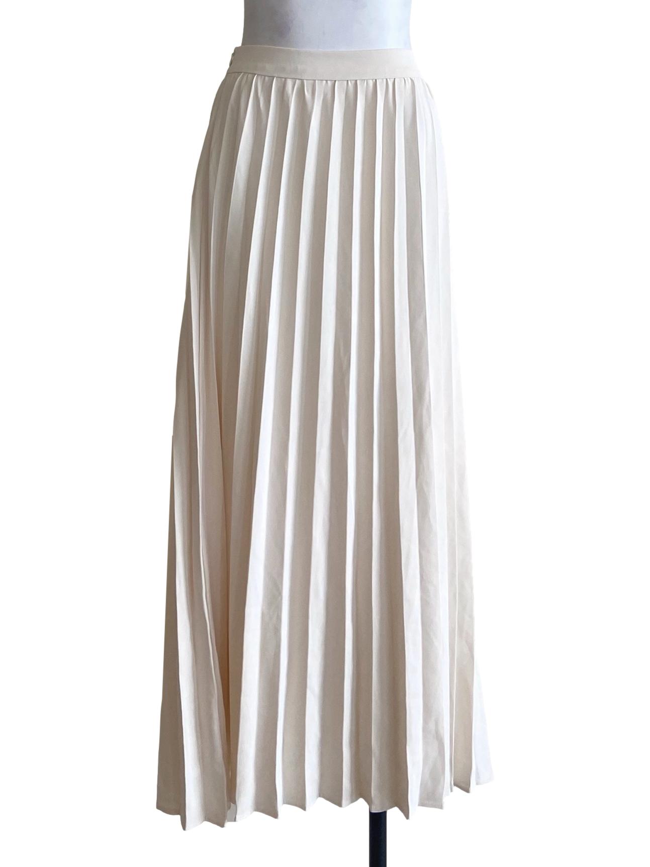 Egg Shell Beige Pleated Circle Skirt