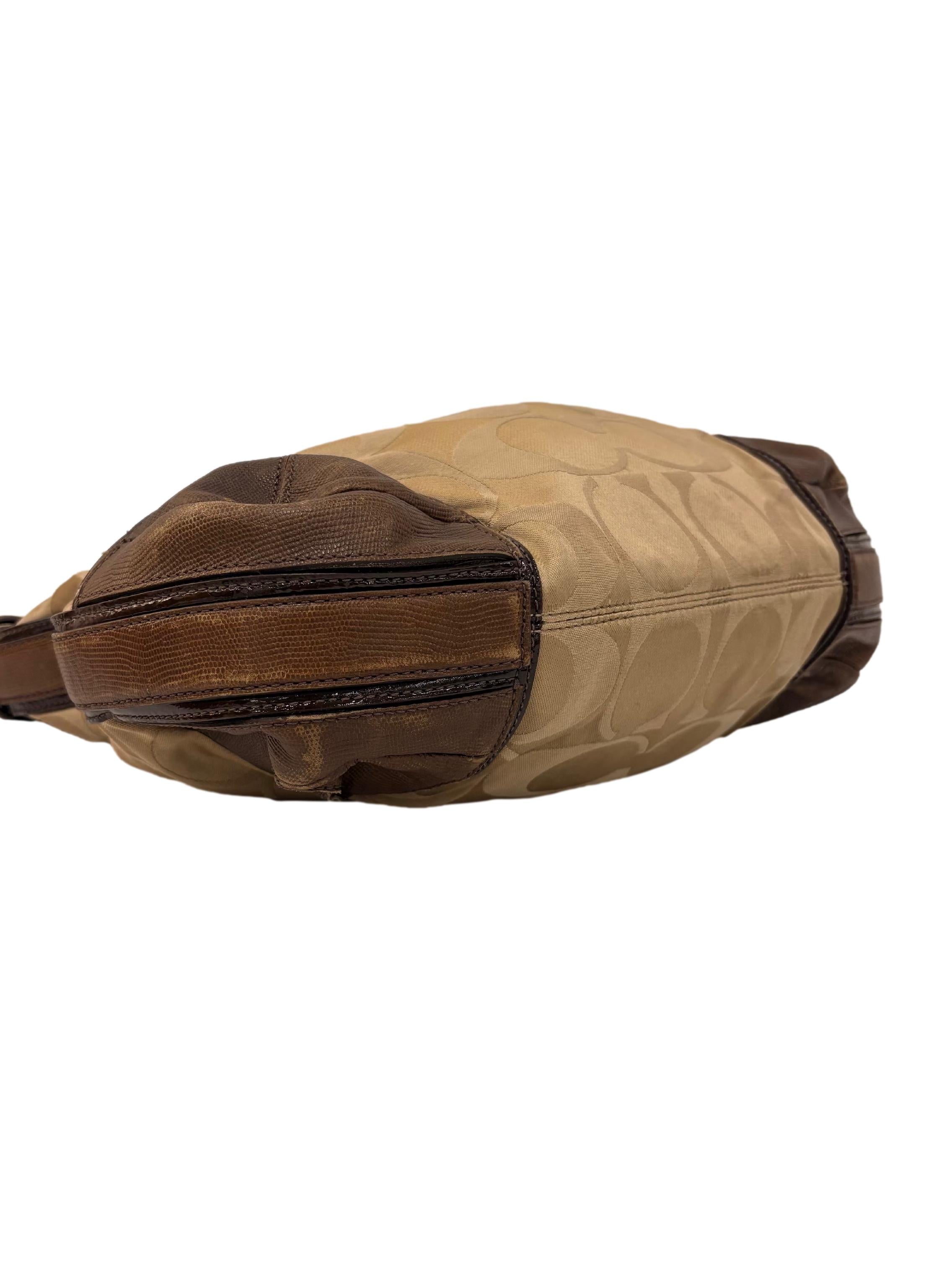 Brown Satin Hobo Leather Shoulder Bag