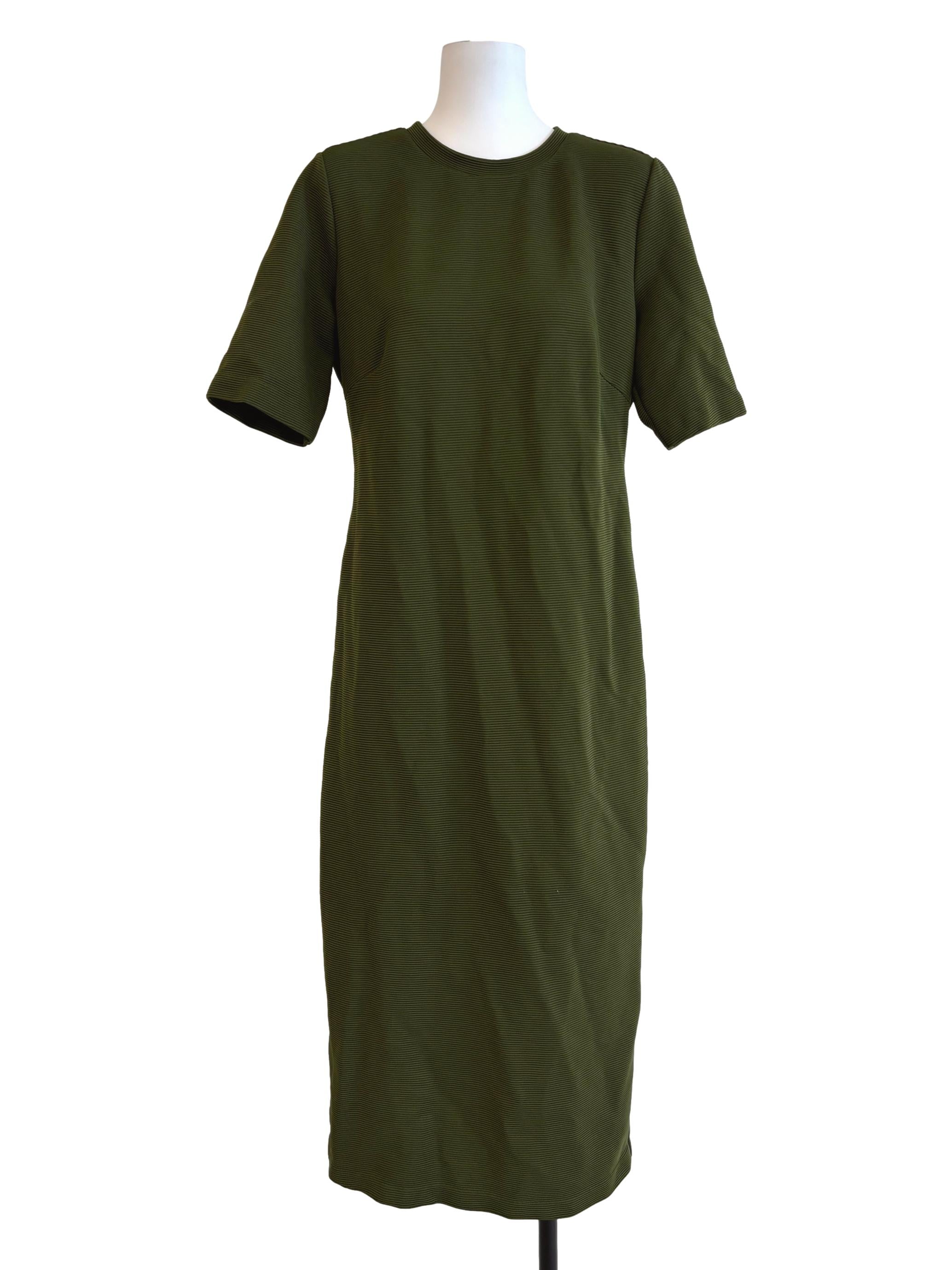 Avocado Green Short Sleeve Shift Dress