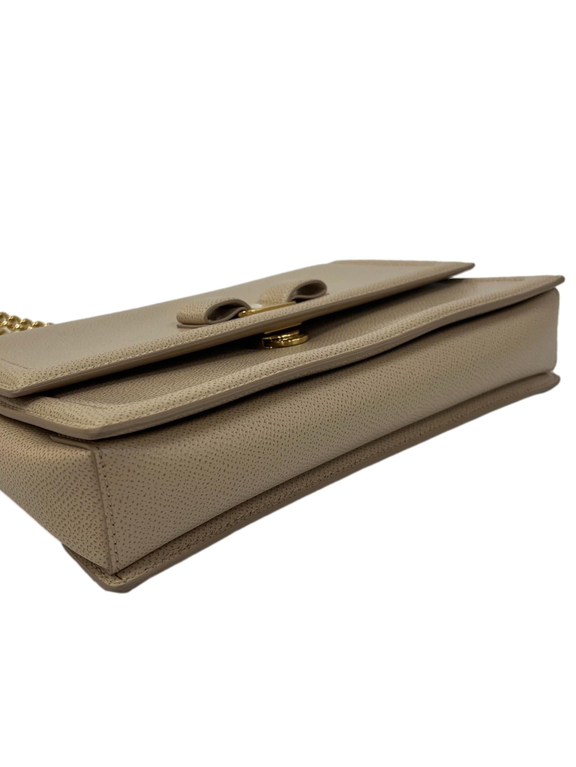 Beige Leather Ginny Leather Shoulder Bag