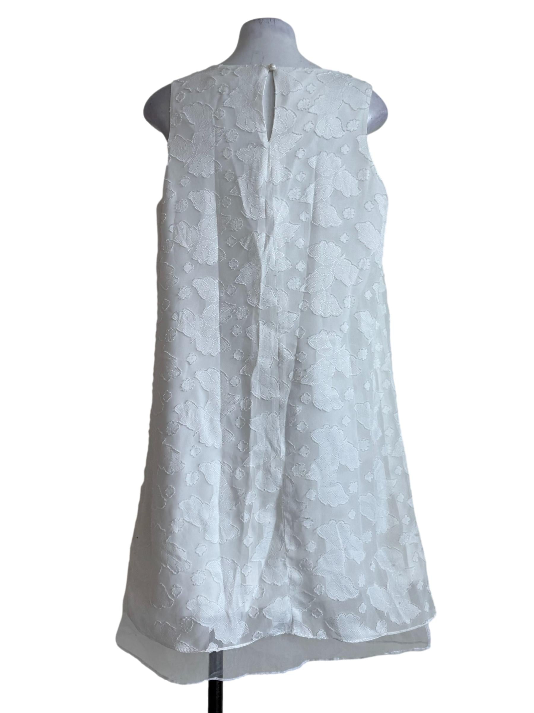 Pure White Embroidery Empire Dress