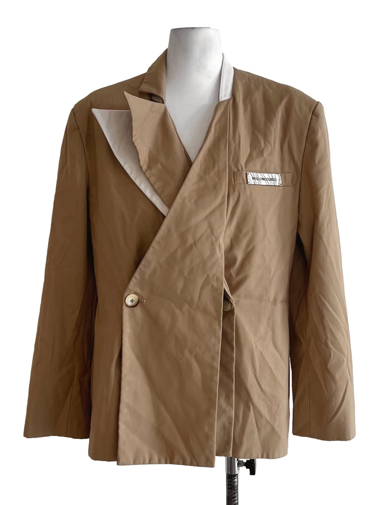 Sepia Beige Wing Collar Blazer