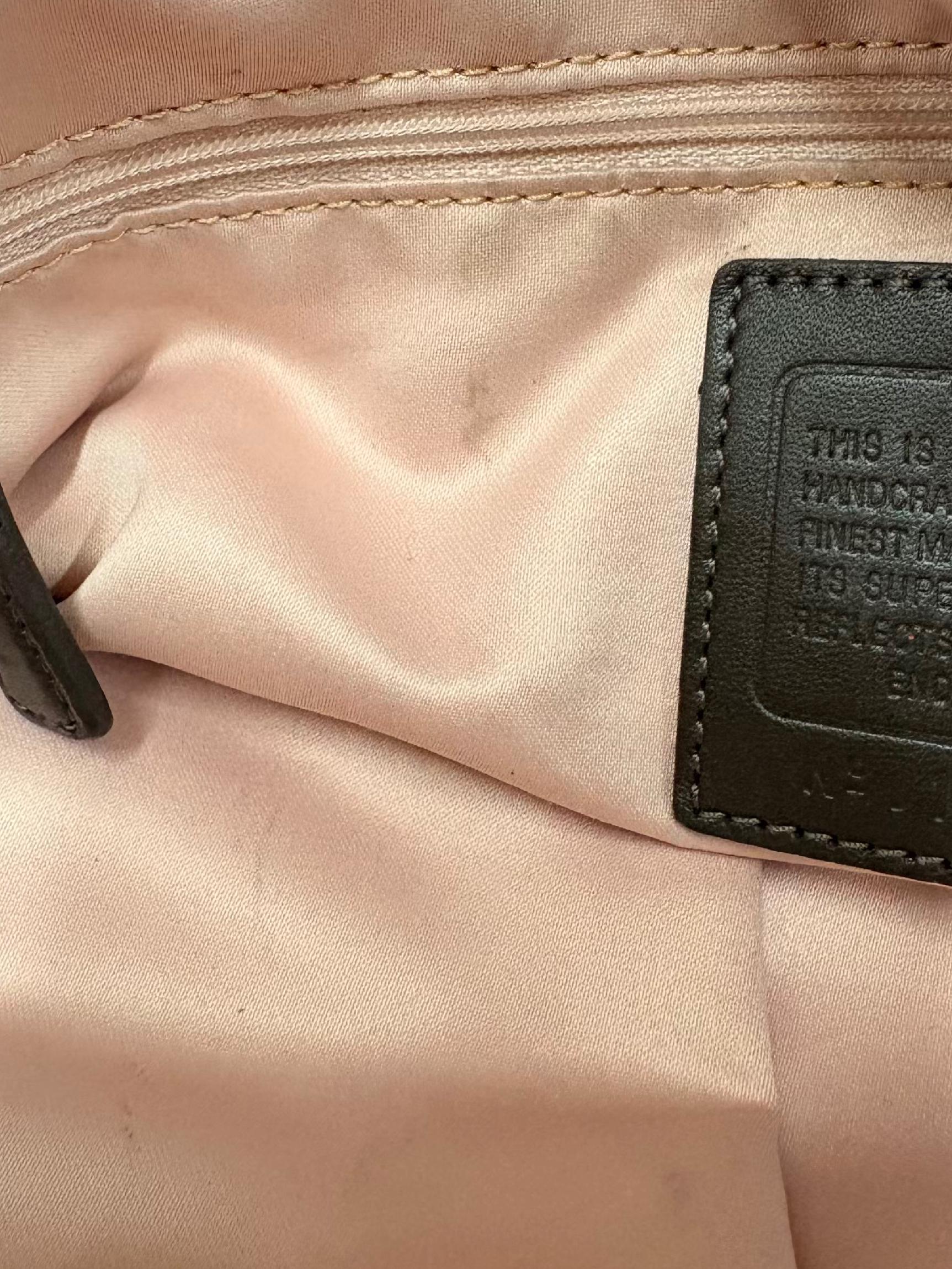 Brown Satin Hobo Leather Shoulder Bag