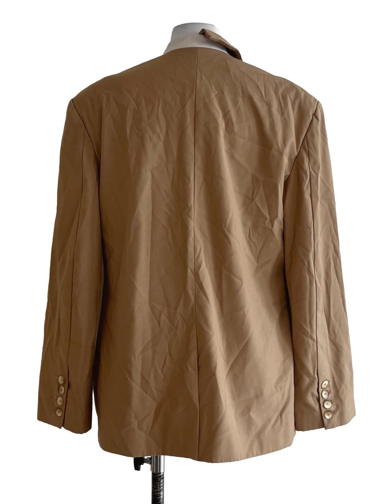 Sepia Beige Wing Collar Blazer