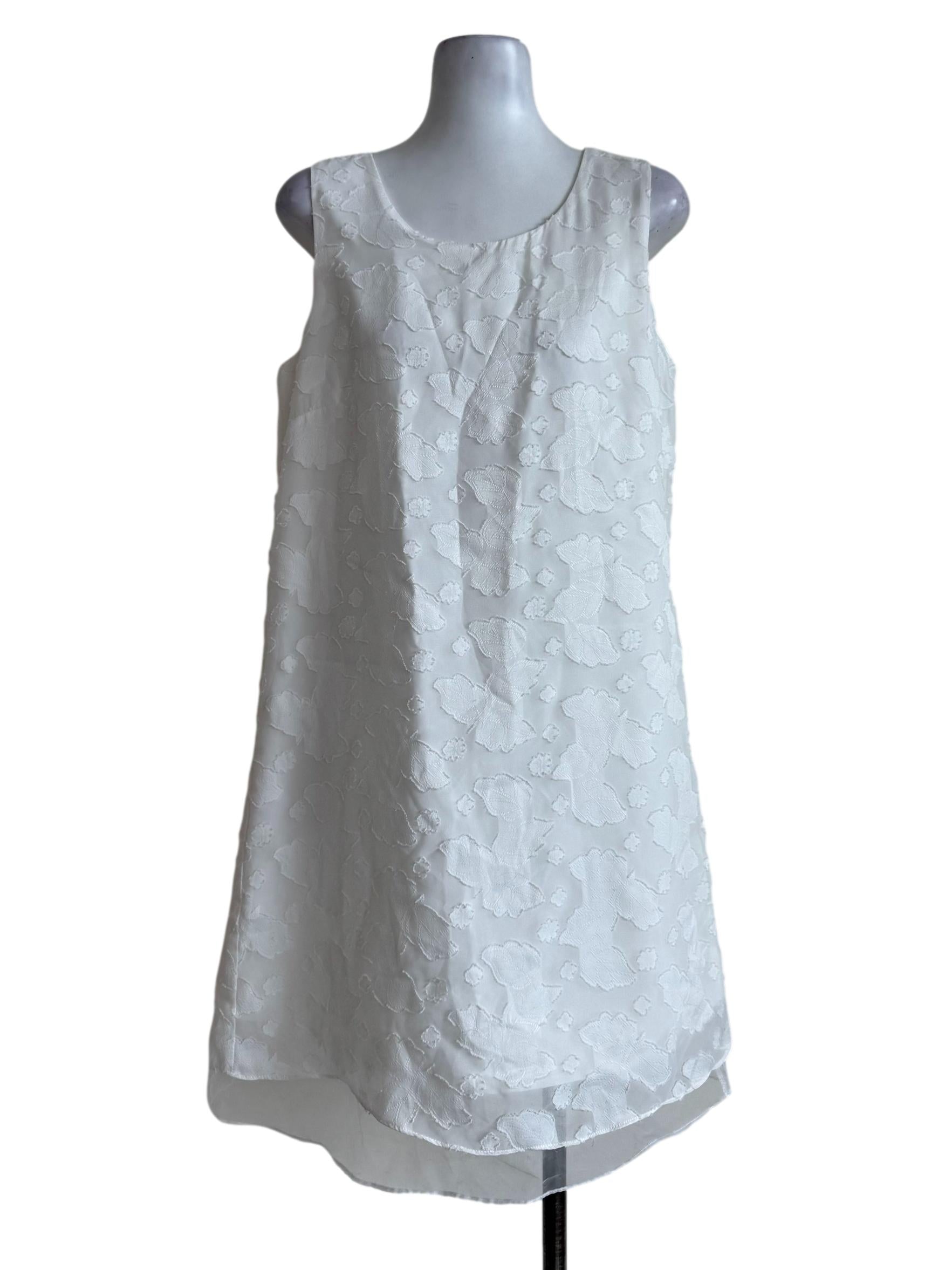 Pure White Embroidery Empire Dress