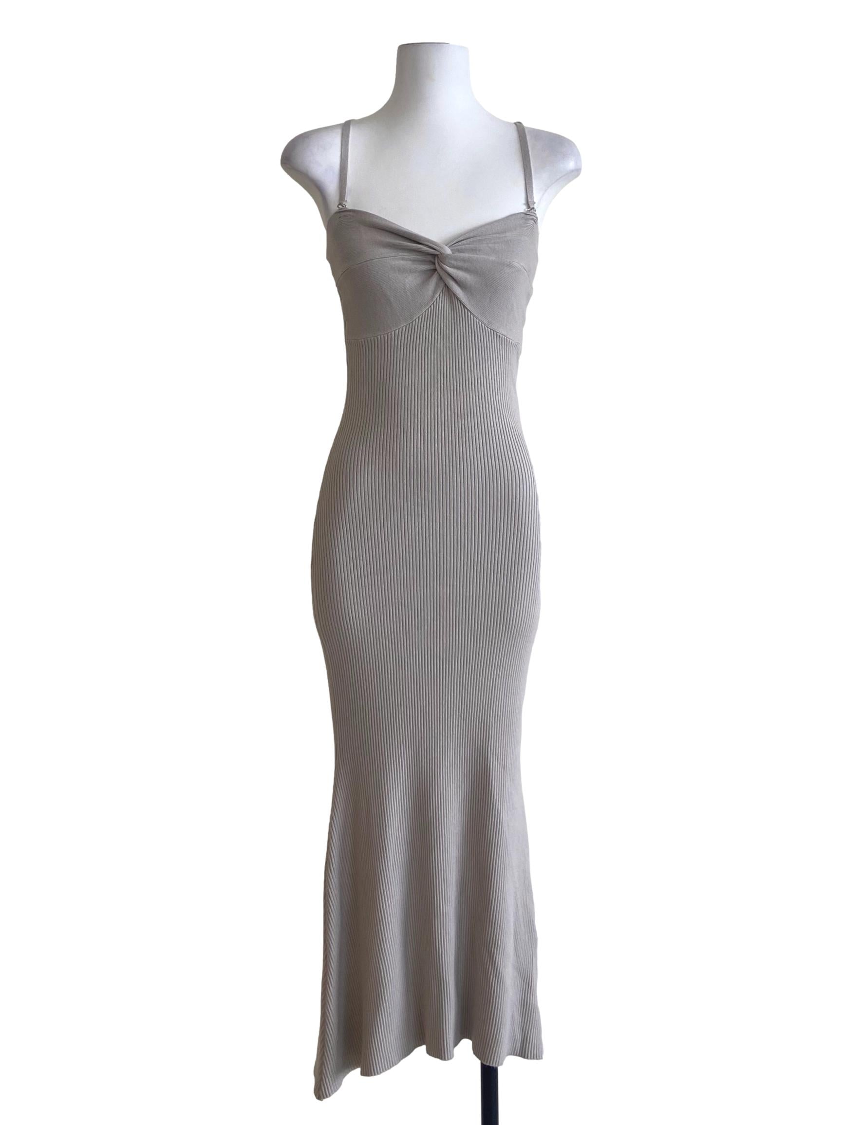 Coin Grey Pencil Stripe Sleeveless Bodycon Dress