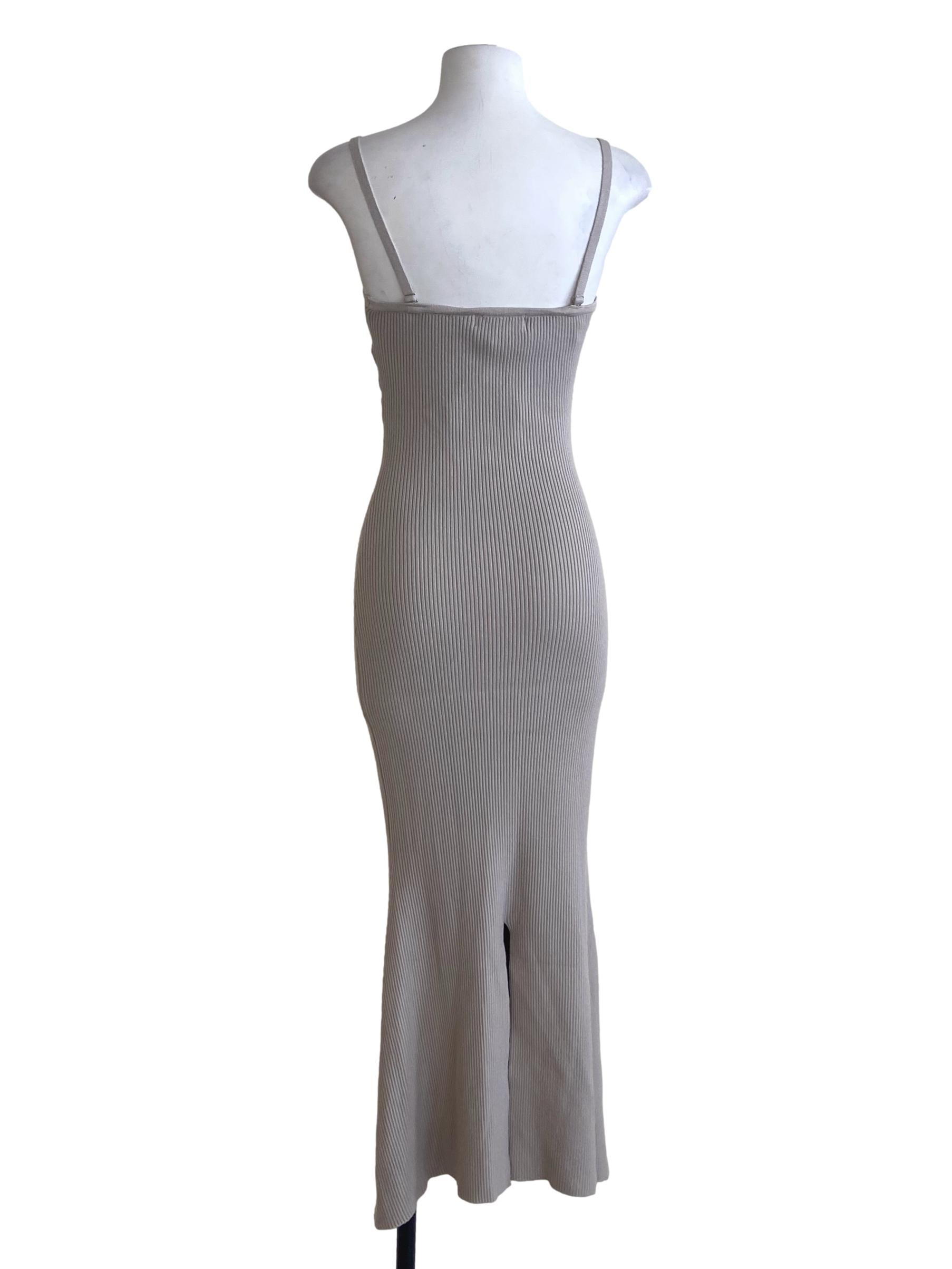 Coin Grey Pencil Stripe Sleeveless Bodycon Dress