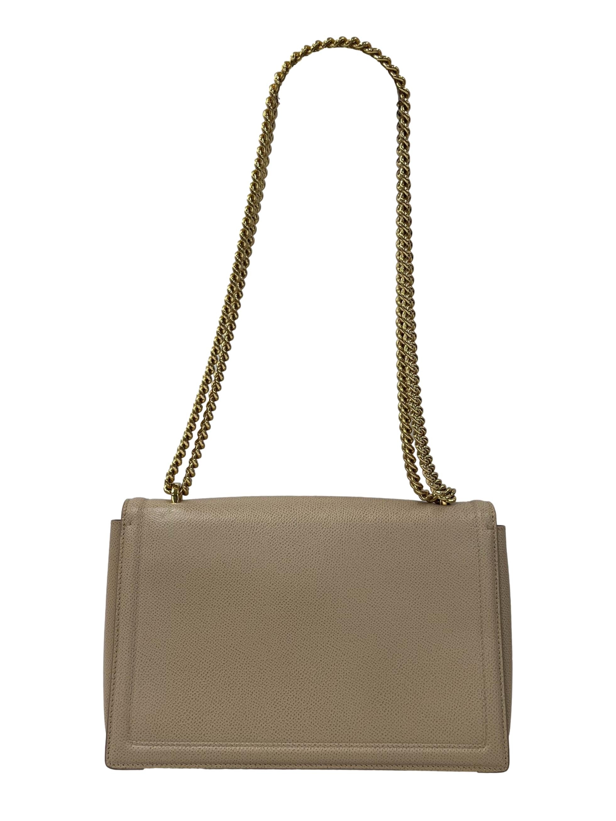 Beige Leather Ginny Leather Shoulder Bag