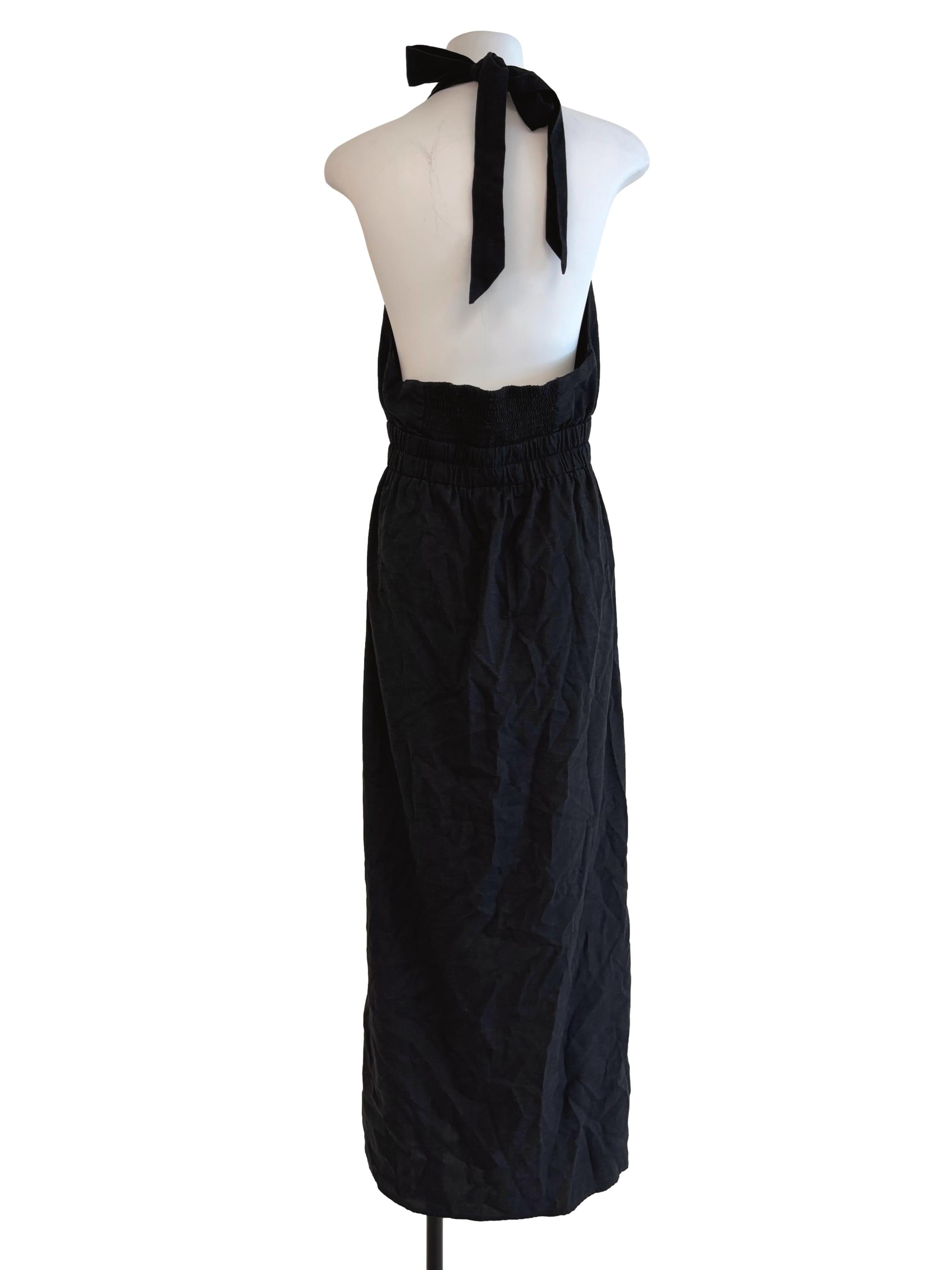 Jet Black Halter Maxi Dress